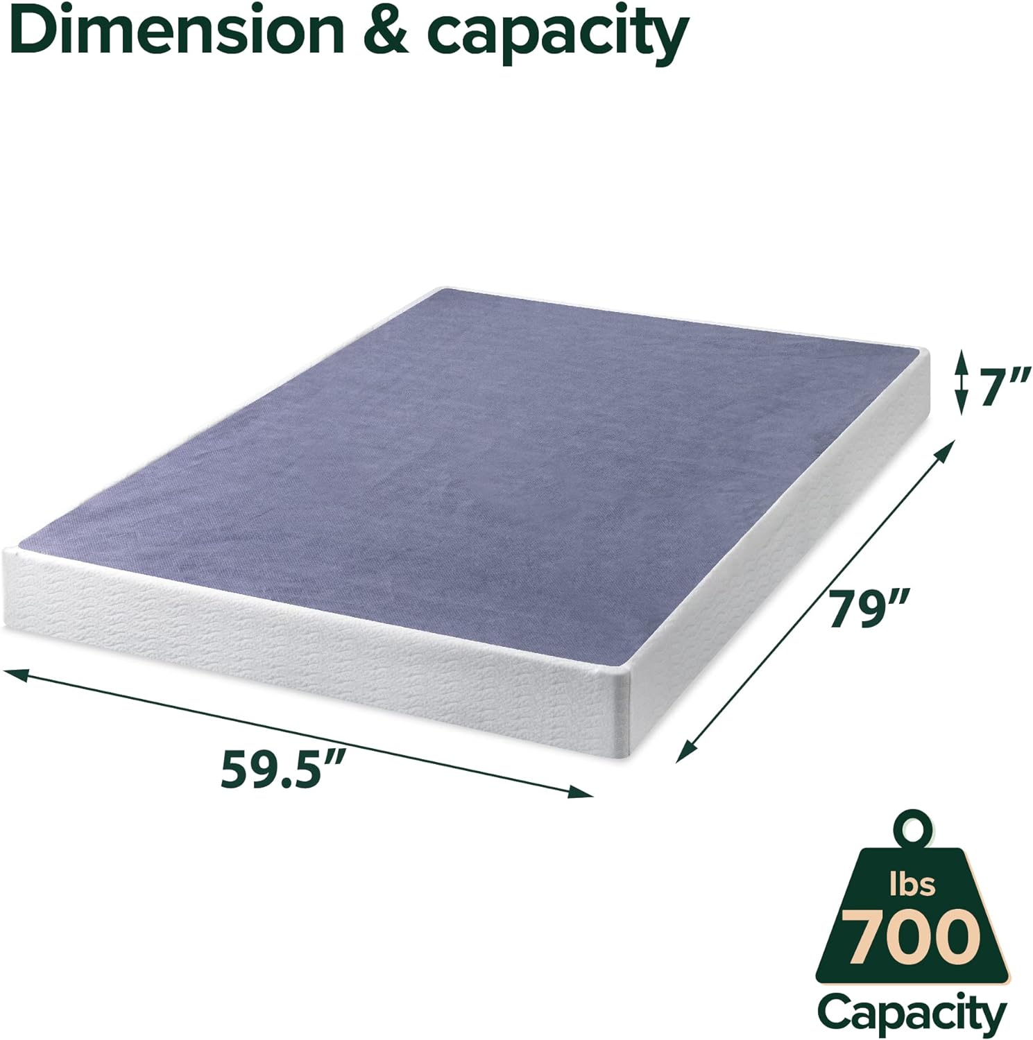 QCAI 7 Inch Metal Smart Box Spring / Mattress Foundation / Strong Metal Frame / Easy Assembly, Queen