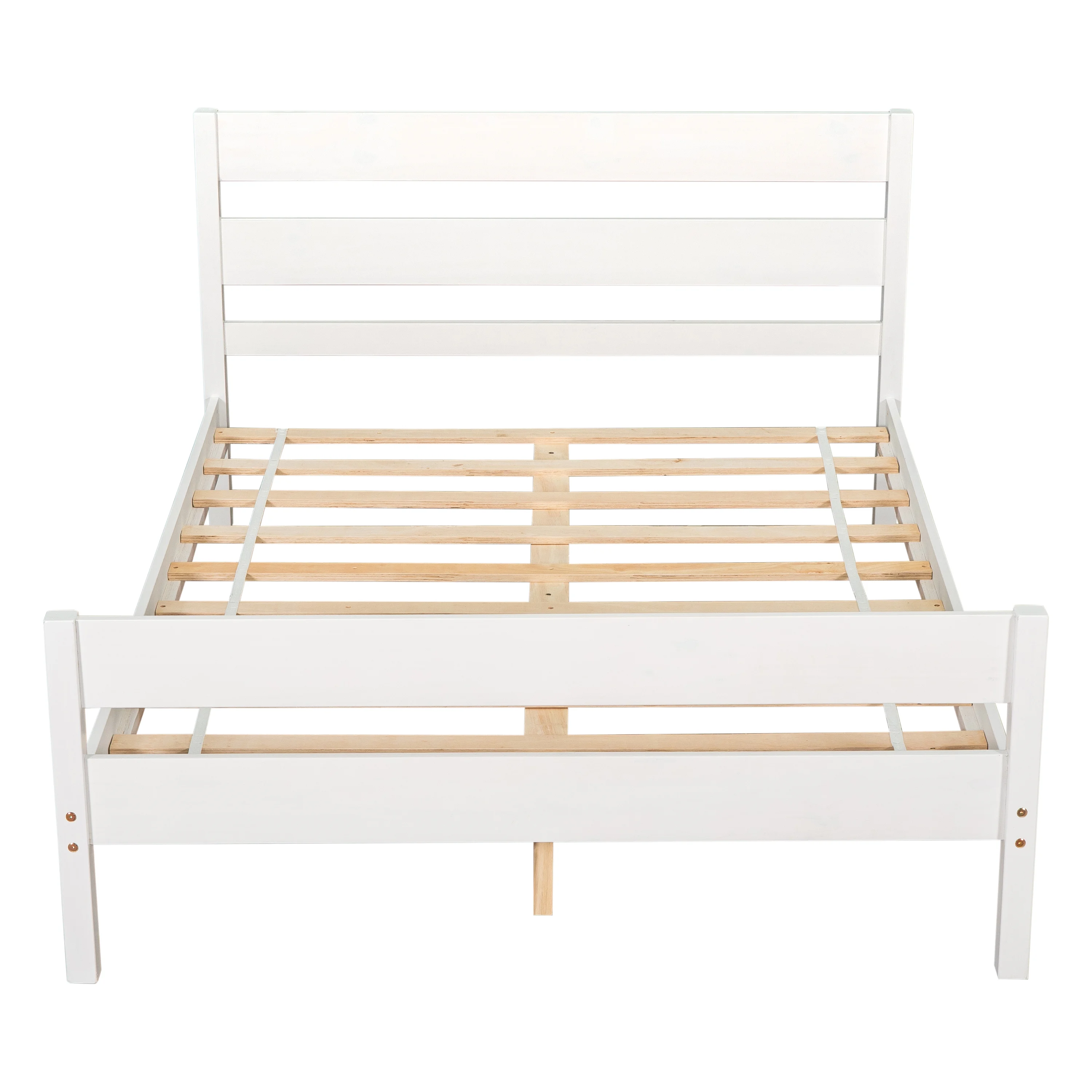CoSoTower Full Bed With Headboard And Footboard, White