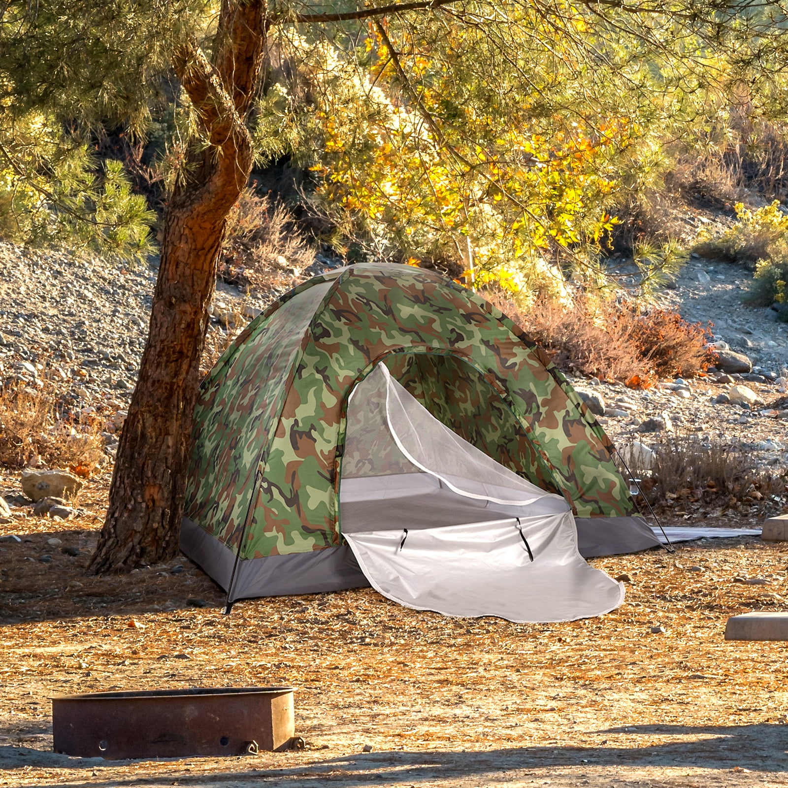 Winado 3-4 Person Camping Dome Tent for Outside Camouflage