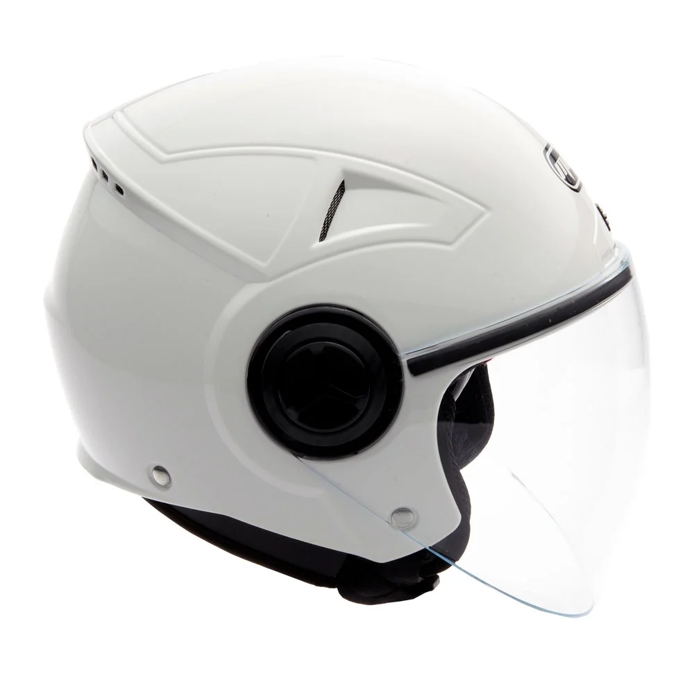 MMG Motorcycle Open Face Helmet DOT Flip-Up Visor Gloss White (Medium) Model 28