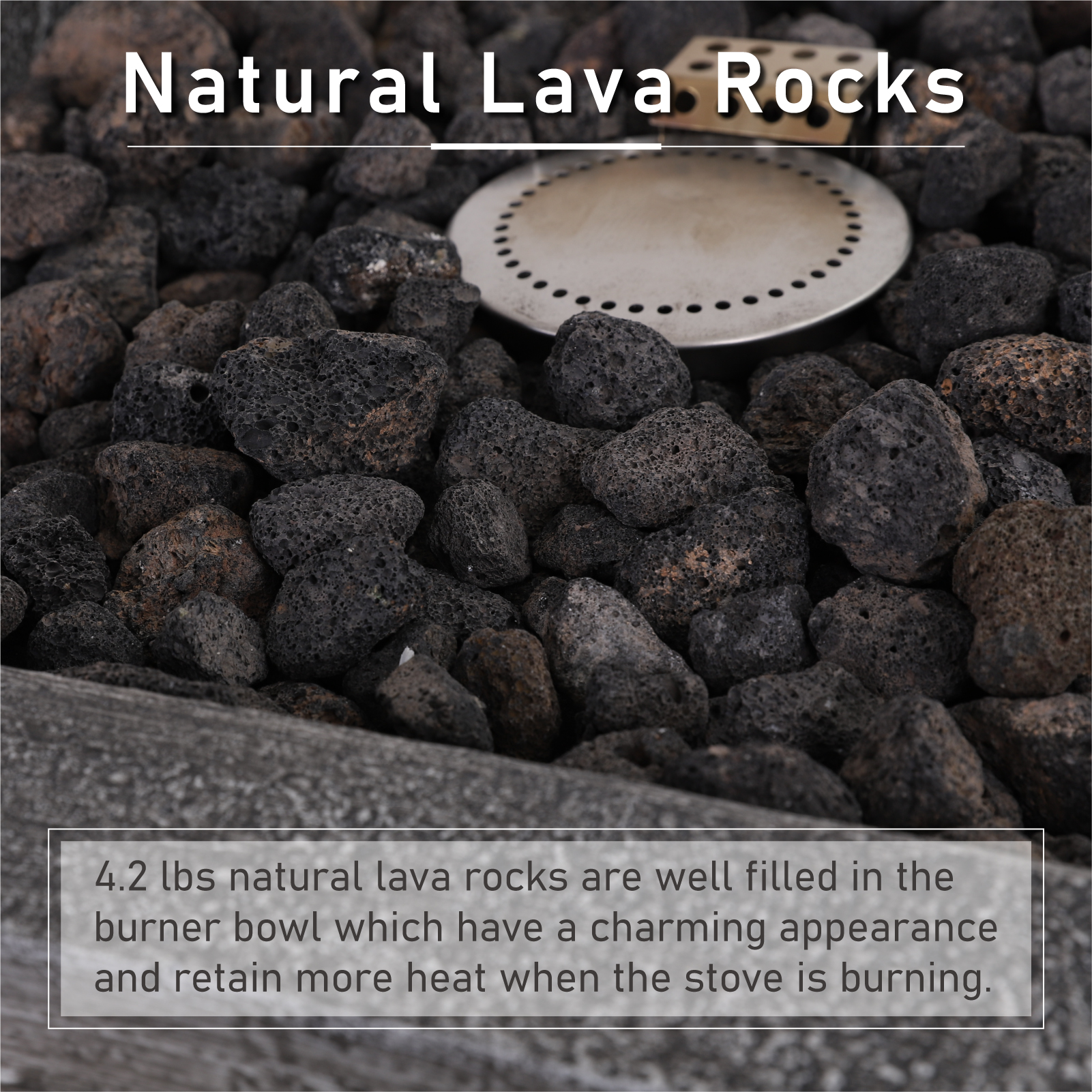 MF Studio Outdoor Patio Propane Gas Fire Pit Column with Vintage Stone Texture & CSA Certificate, 30,000 BTU