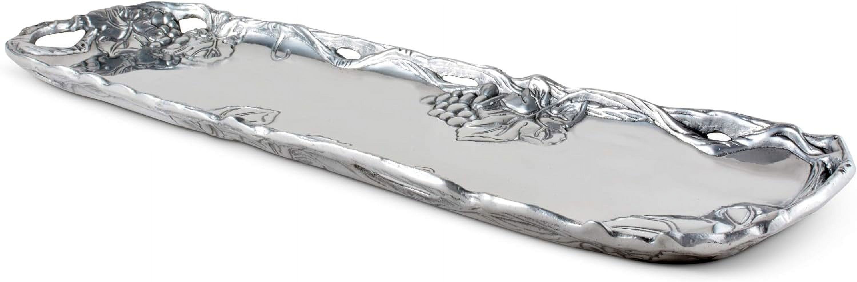 Designs Aluminum Metal Grape Vineyard Oblong Tray Heavy Vineyard Serving Platter 18 Inch X 5.25 Inch