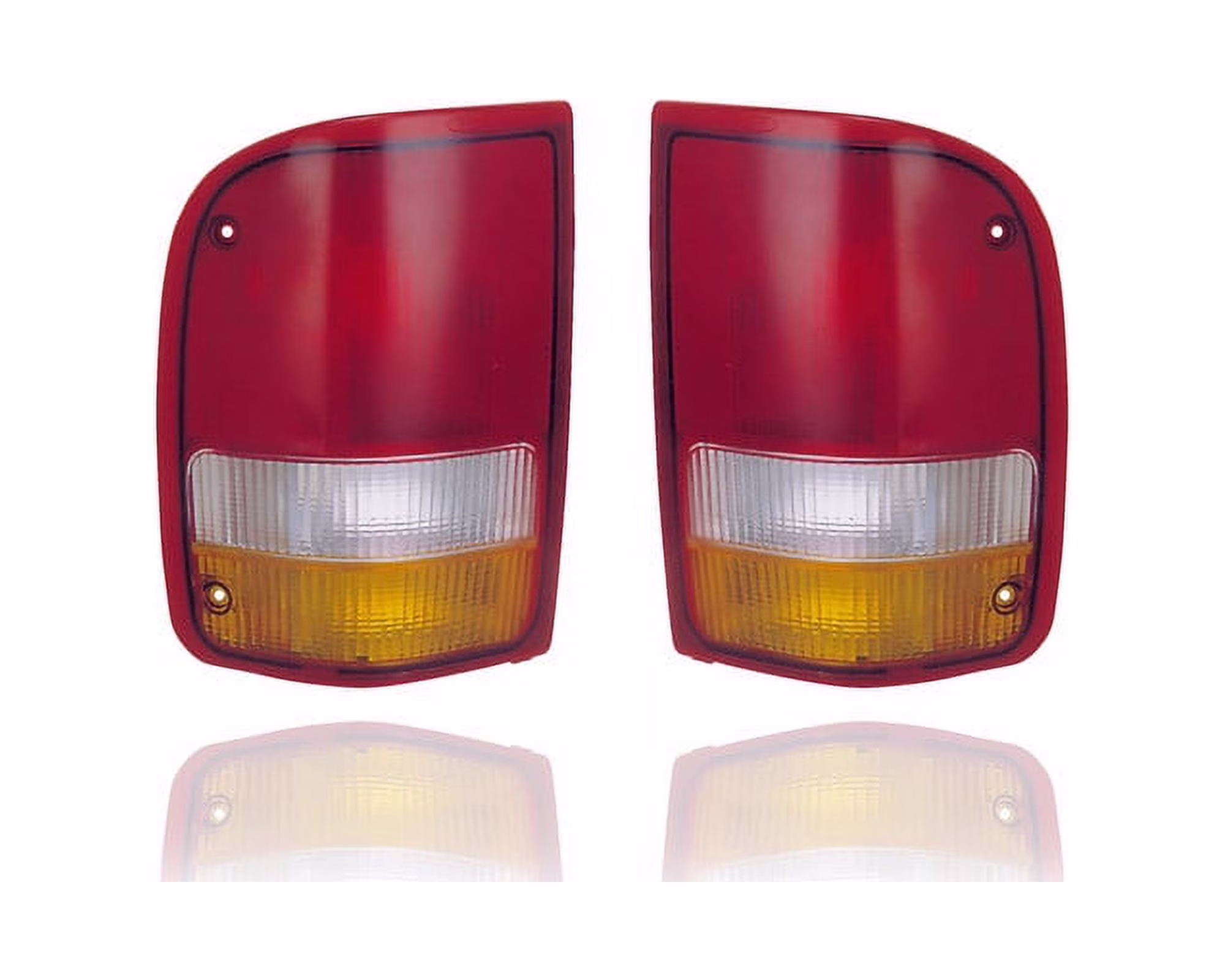 Tail Light - Compatible/Replacement for '93-97 Ford Ranger Pickup - Lens & Housing - Pair, Left Driver + Right Passenger Set - F37Z13404A, F37Z13405A