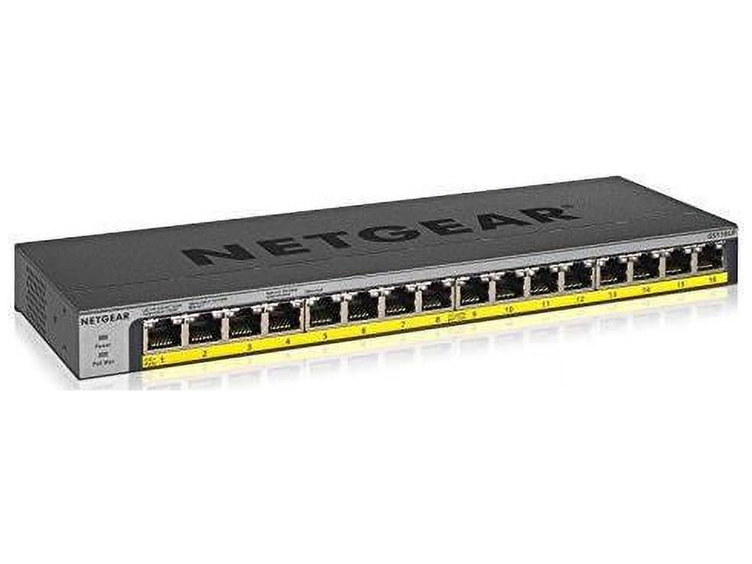 NETGEAR 16-Port Gigabit Ethernet Unmanaged PoE Switch (GS116LP) - with 16 x PoE+ @ 76W Upgradeable, Desktop/Rackmount