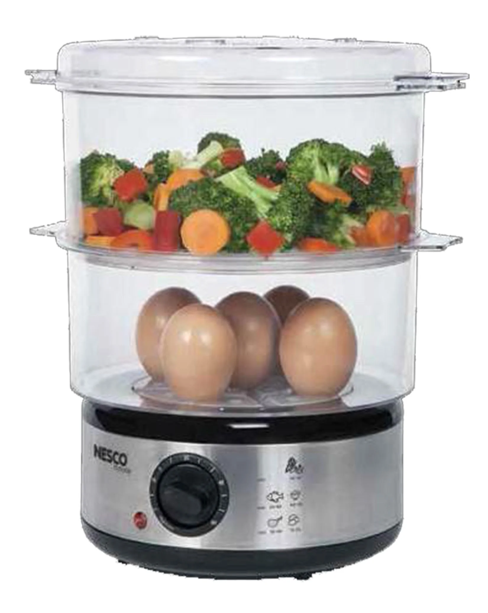 NESCO®/American Harvest ST-25F Plastic 5 Quart Stainless Steel Food Steamer, 3 Pieces