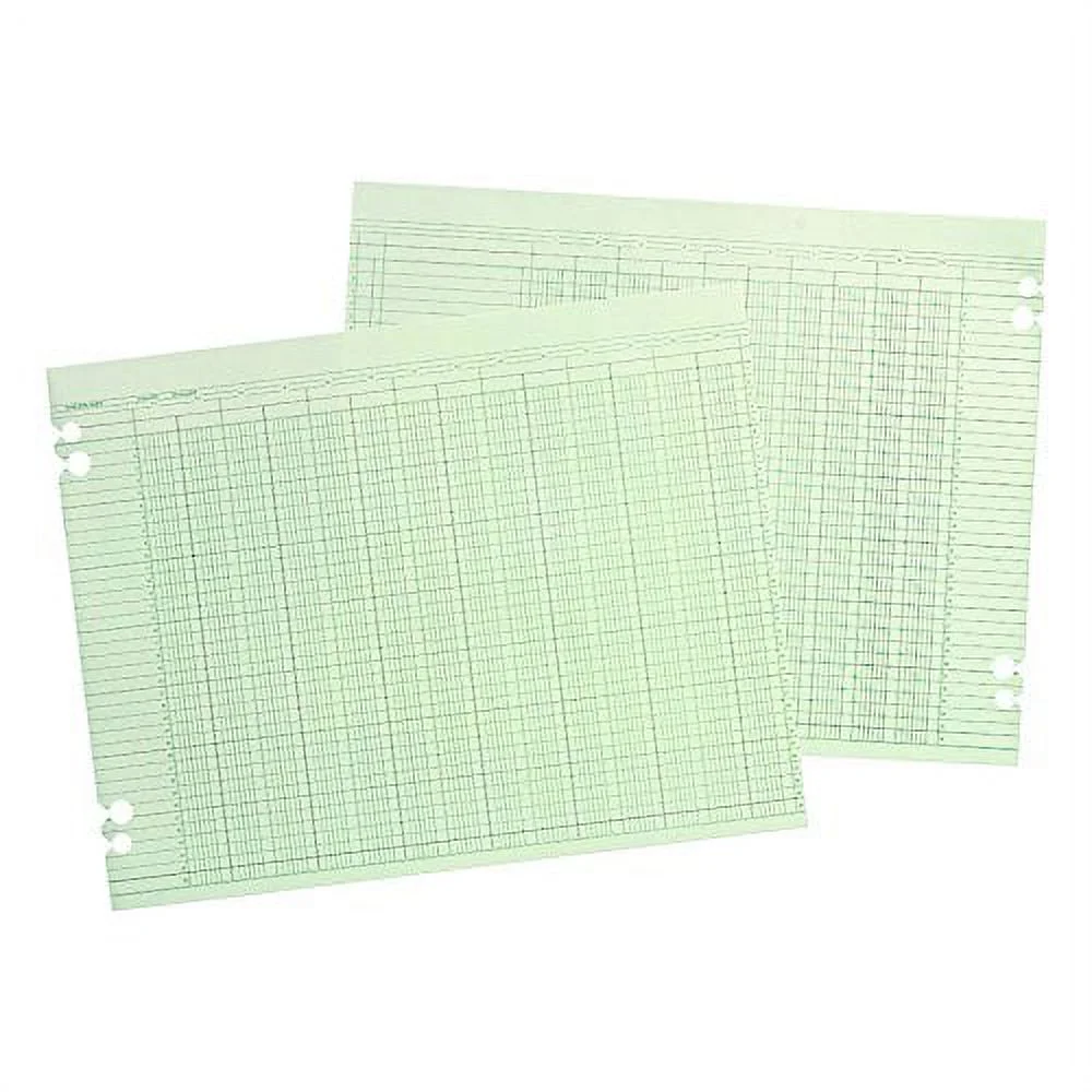 Accounting Sheets 30 Columns, 11 x 17, 100 Loose Sheets/Pack, Green
