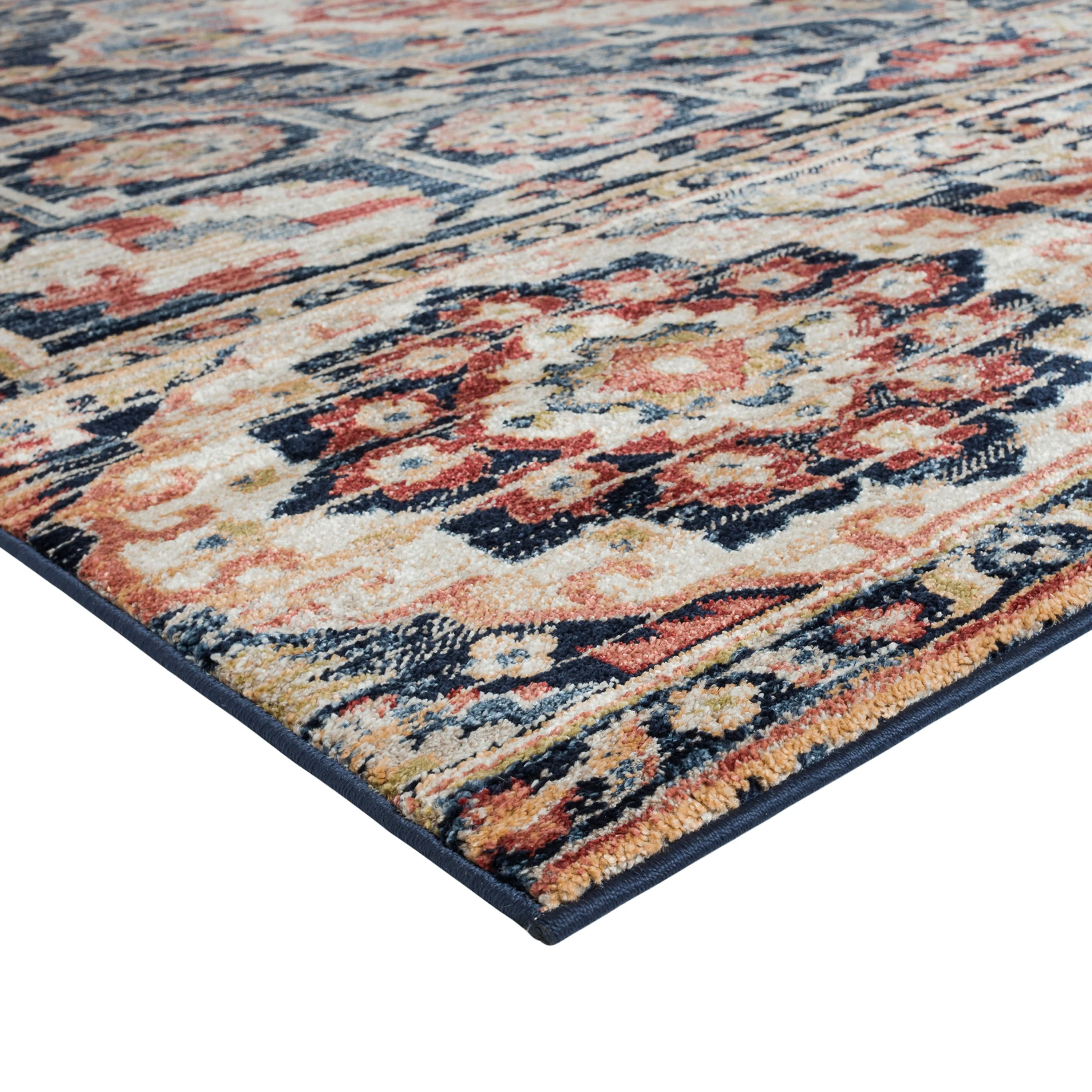 VCNY Home Tabitha Navy Rust Medallion Area Rug, 9' x 12'