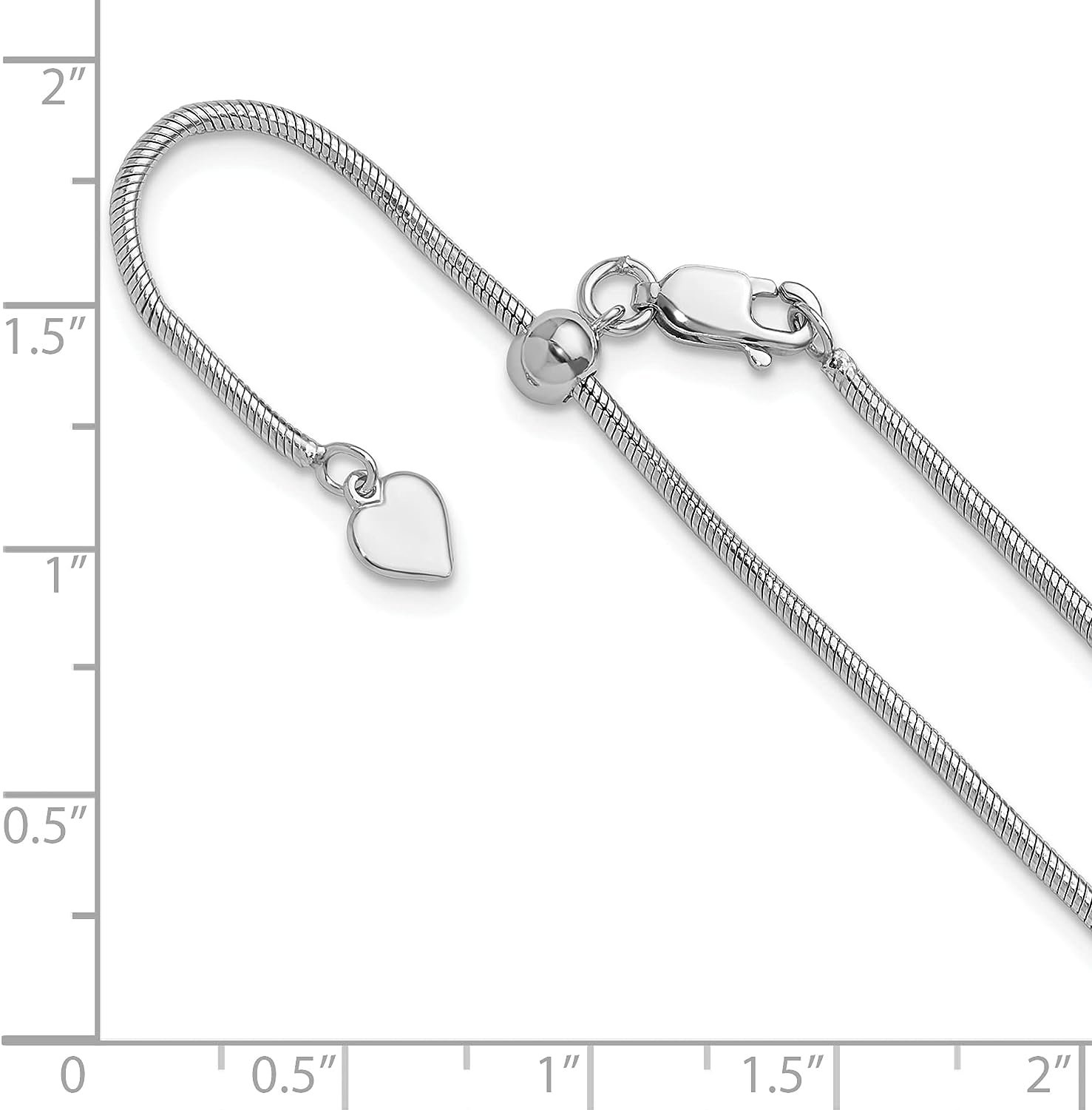 Avariah Diamonds Sterling Silver Adjustable 1.8mm Snake Chain - 22