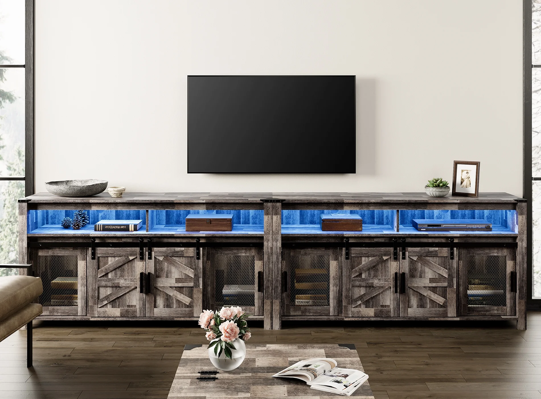 WAMPAT Set of 2 LED TV Stands for 100+ Inch TVs, 118