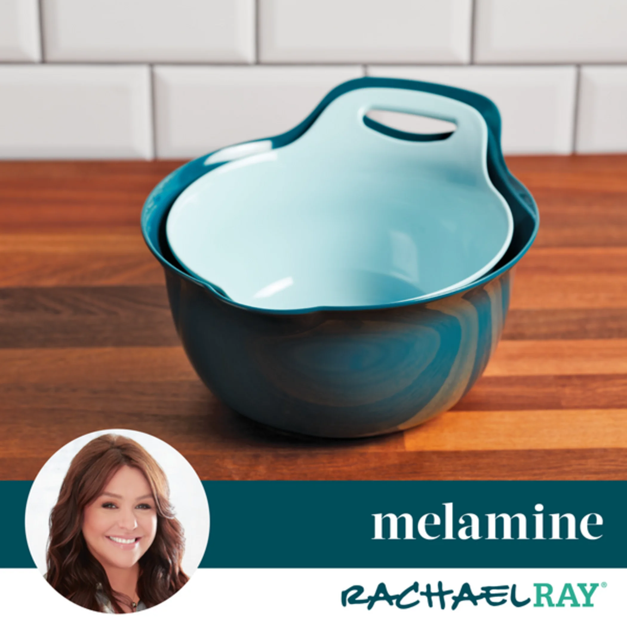 Rachael Ray Tools and Gadgets Nesting Mixing Bowl Set, 2-Piece 4Qt/5Qt