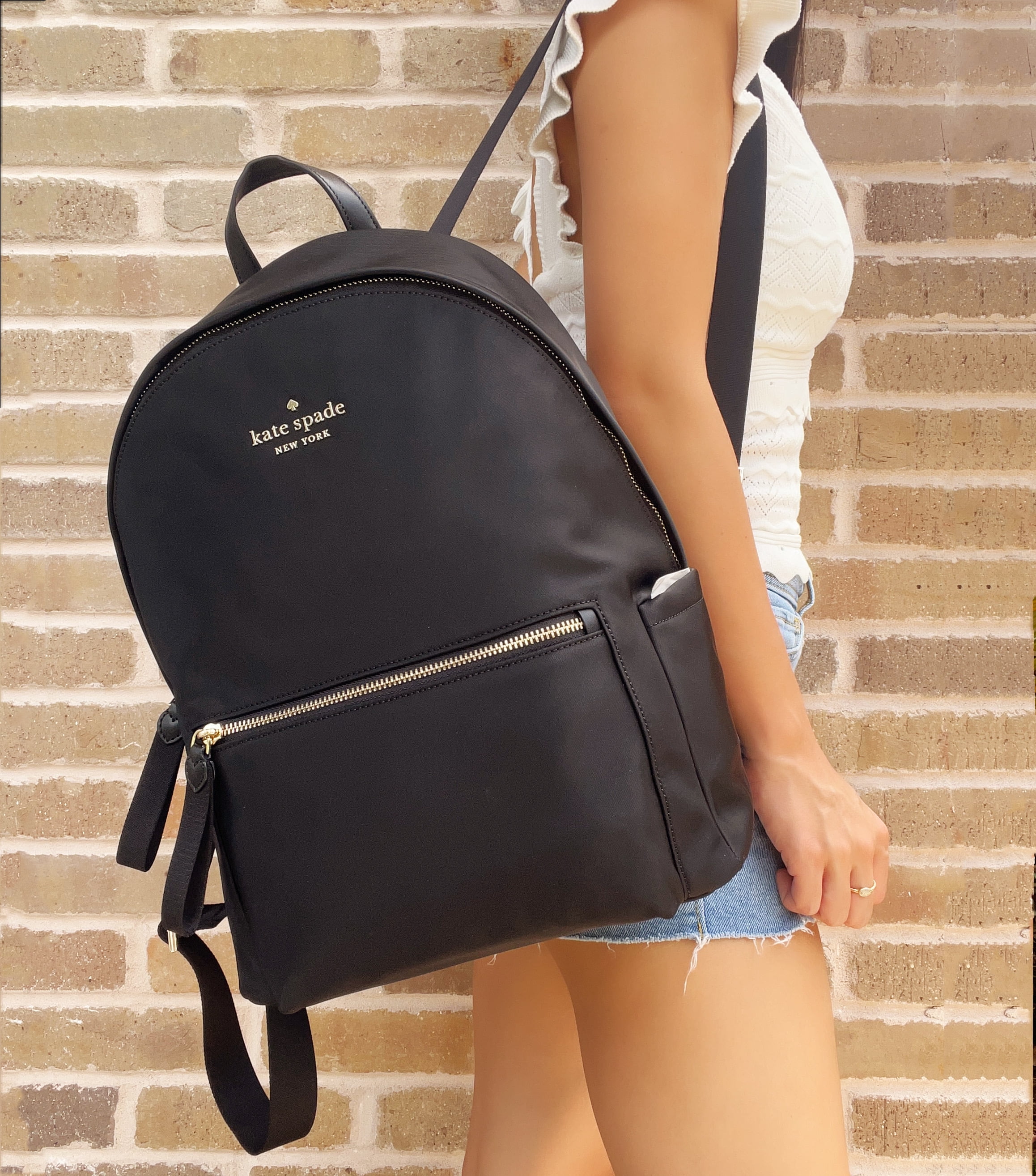 Kate Spade Chelsea The Little Better Nylon Large Backpack Black School Bag