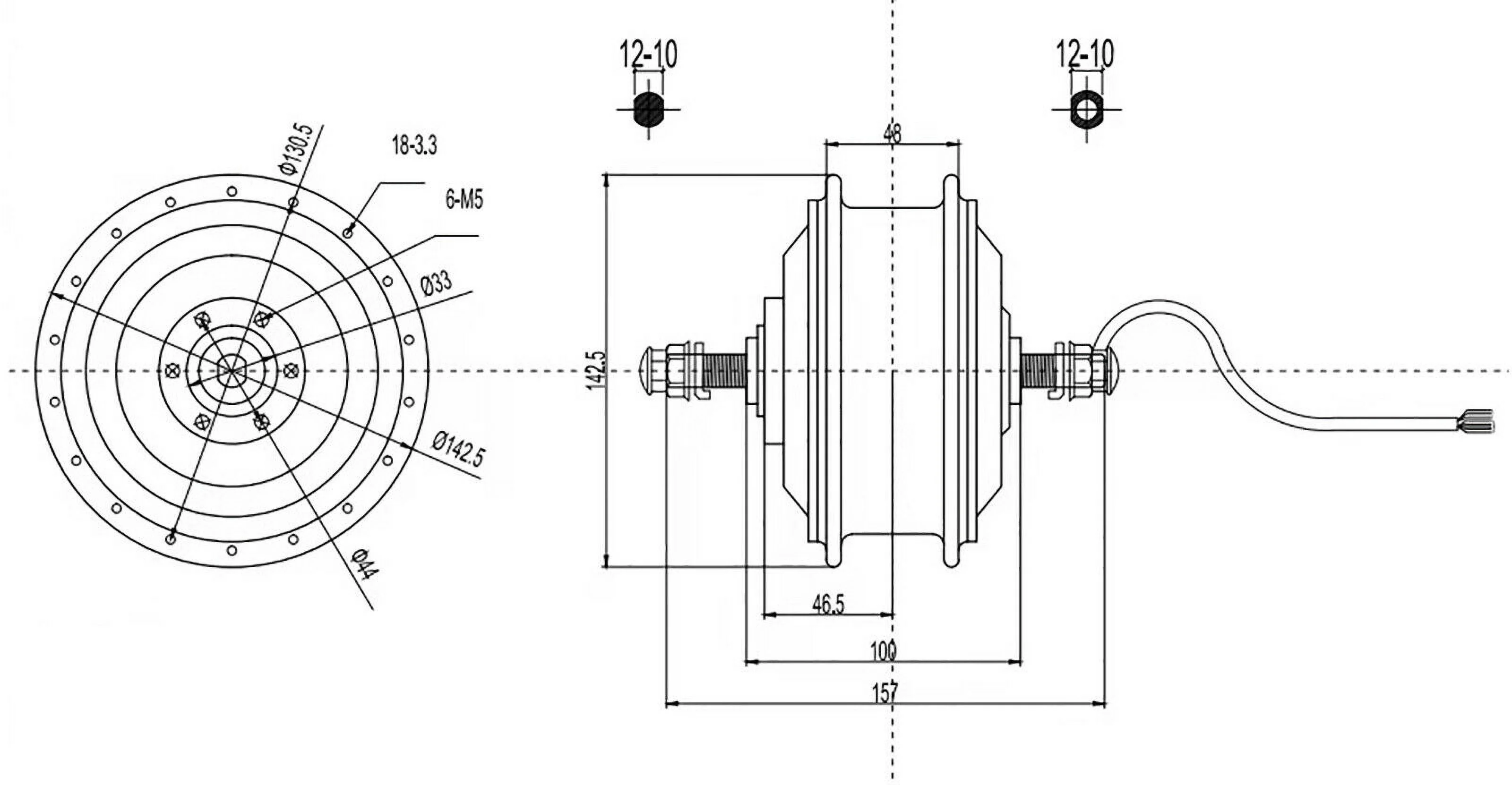 36V Ebike Hub Motor Electric Bike Conversion Set Front/Rear Rotary Wheel 250W
