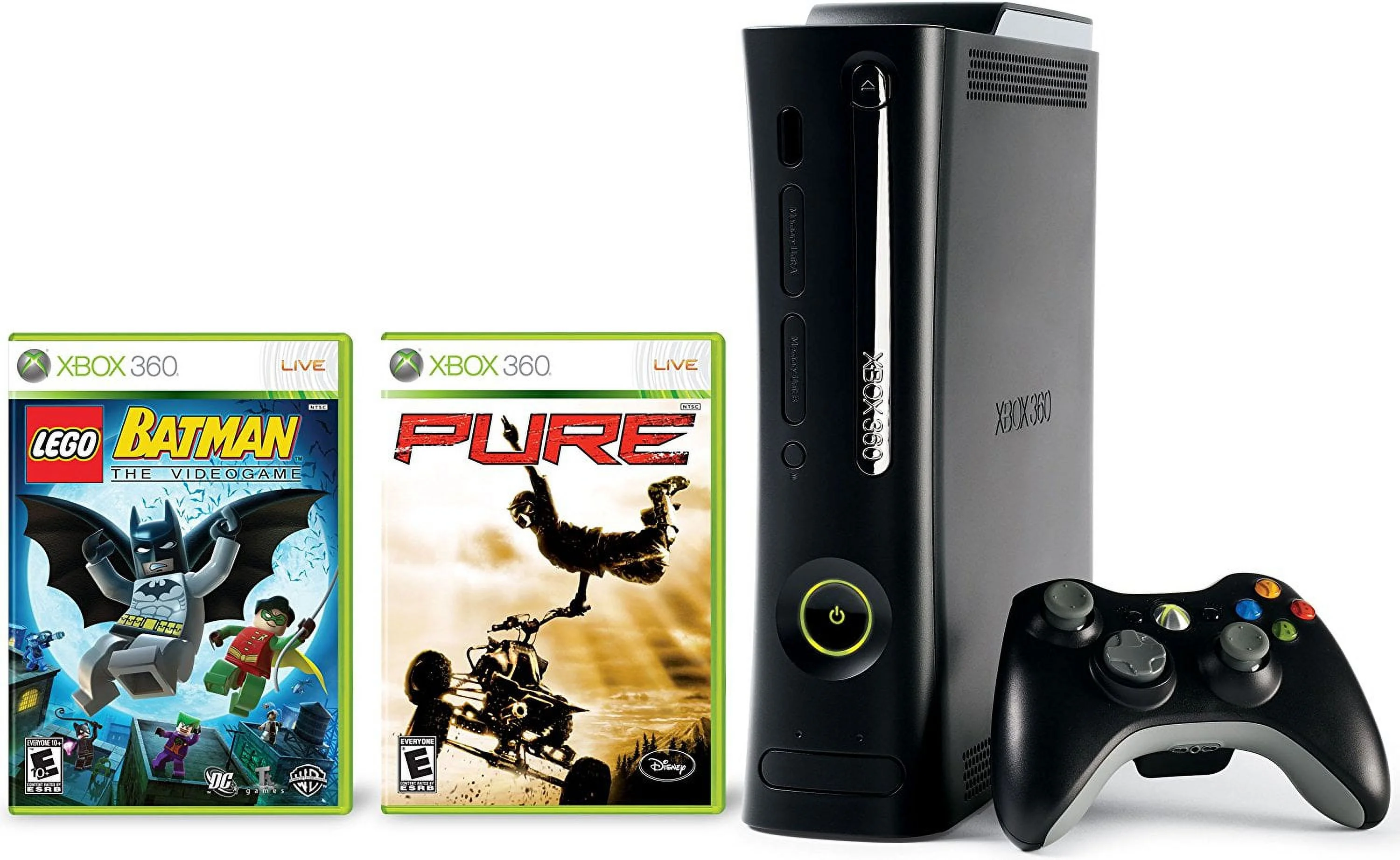 Restored Xbox 360 Elite 120GB Bundle W/ Lego Batman & Pure (Refurbished)