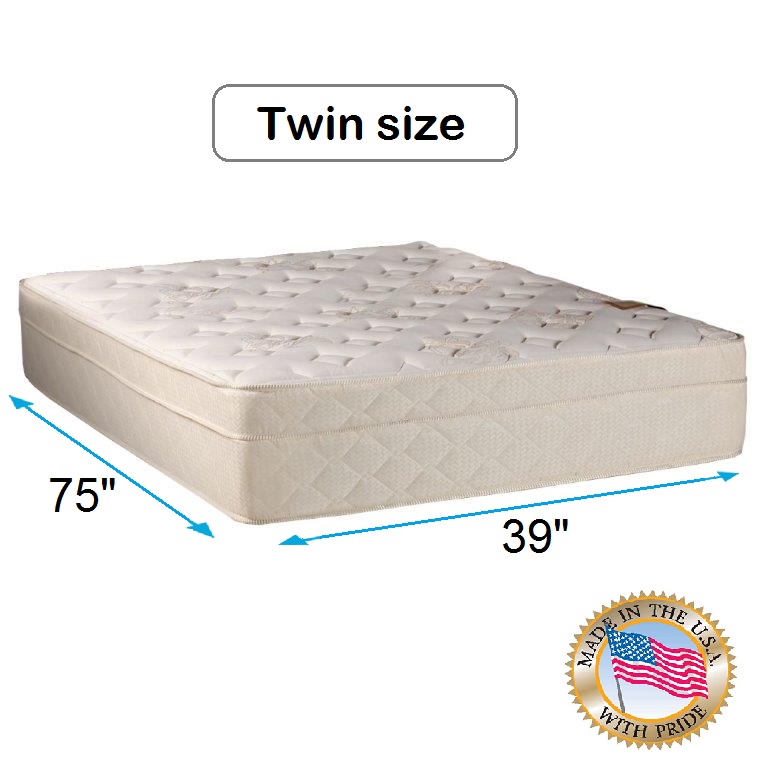 DS USA Beverly Hills Twin Firm Foam Encased Eurotop Mattress Only - Sleep System with Enhanced Support, Fully Assembled, Knit Cover, Orthopedic by Dream Solutions USA