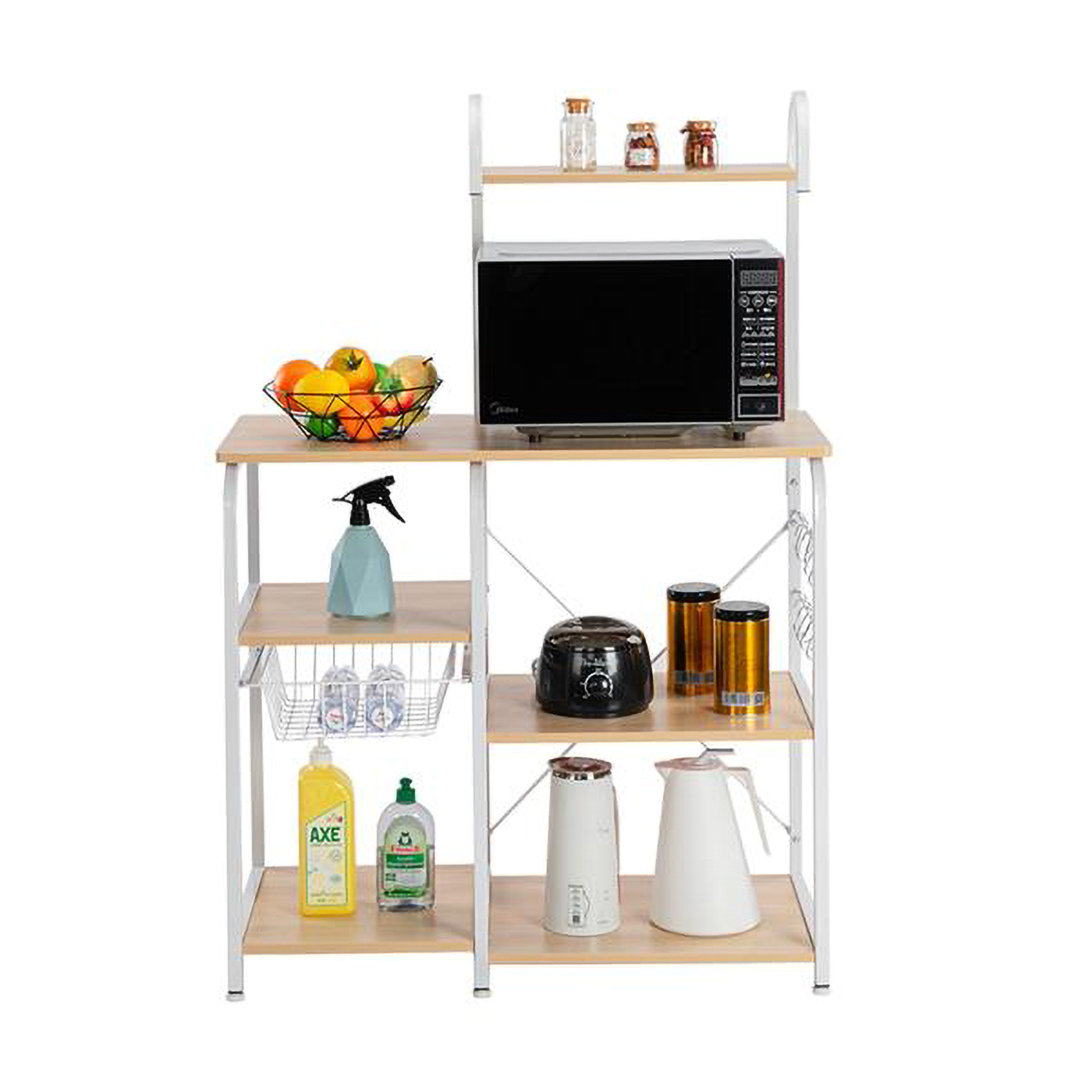 RUseeN Light Beige Kitchen Baker's Rack Utility Storage Shelf 35.5