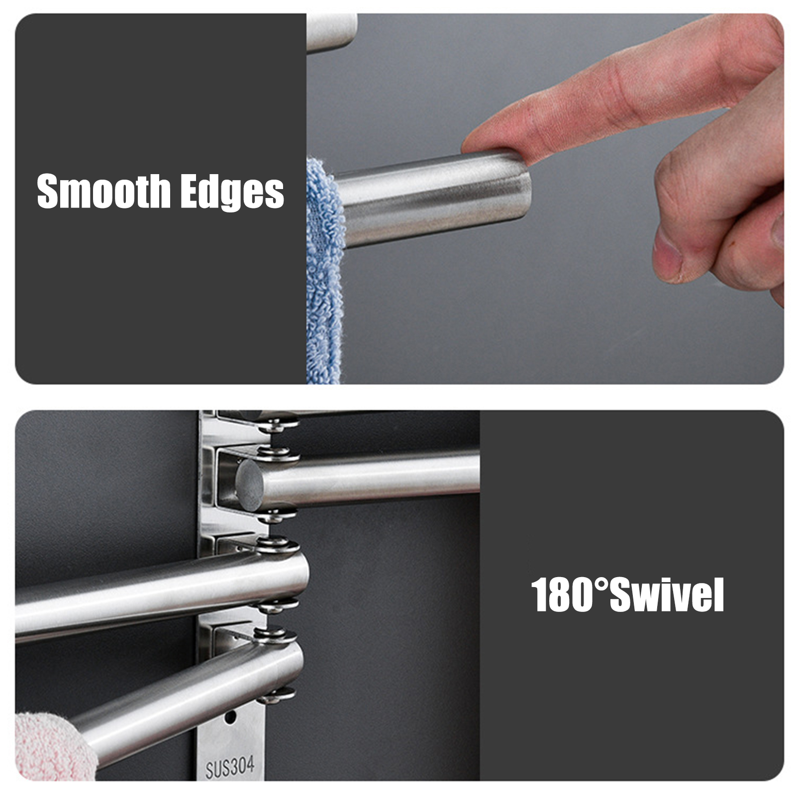 Dazzduo Towel Bar,Towel Bar Towel 4-Bars Arms Towel Bar Stainless Wall Mount Towel Steel Towel Kitchen Out Towel 4-Bars Arms Bath Towel Bar Stainless Steel 4-Bars Arms Bath Stainless Steel Towel