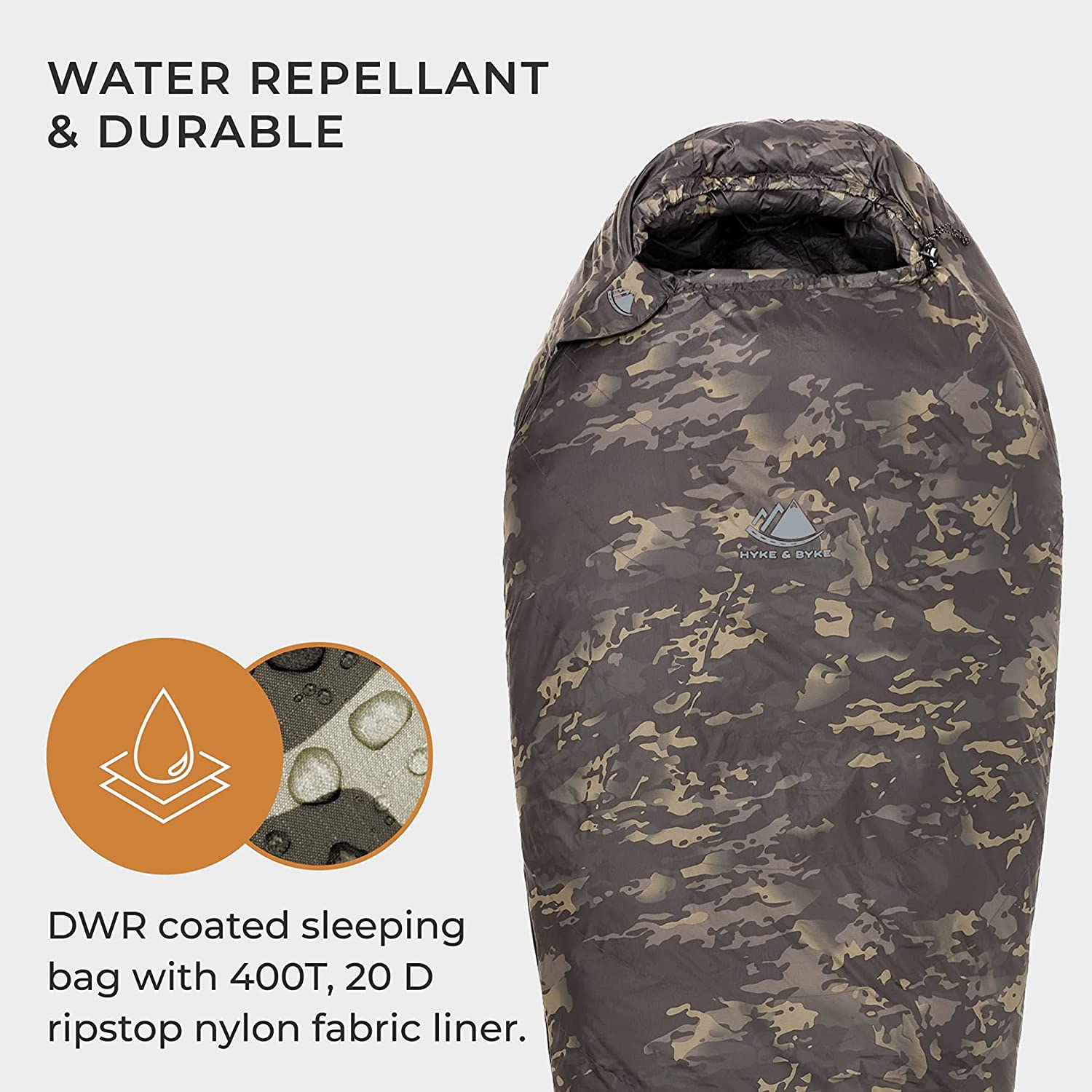 NANYUN Katahdin Ranger 0 F Hiking & Backpacking Sleeping Bag - 4 Season, 625FP Ultralight Sleeping Bag - Water Resistant - Night Camo - Regular