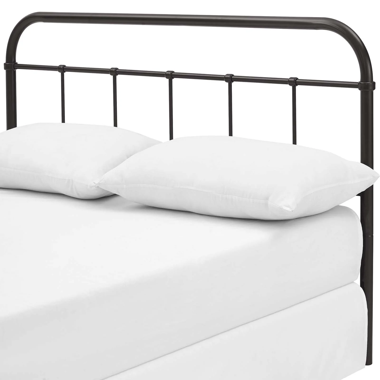 Modern Contemporary Urban Design Bedroom King Size Headboard, Metal Steel, Brown