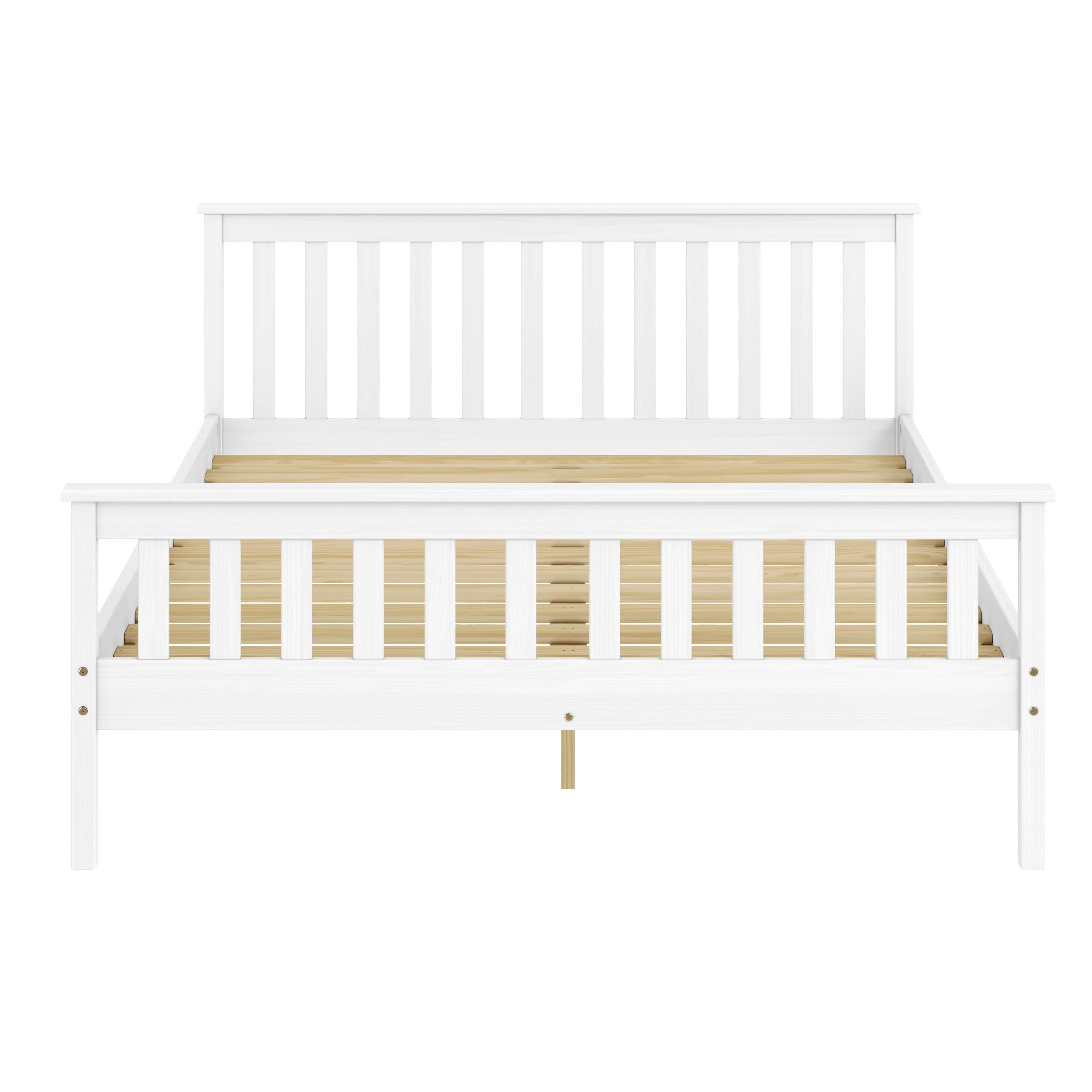 Pine Shaker Panel Bed White - Queen