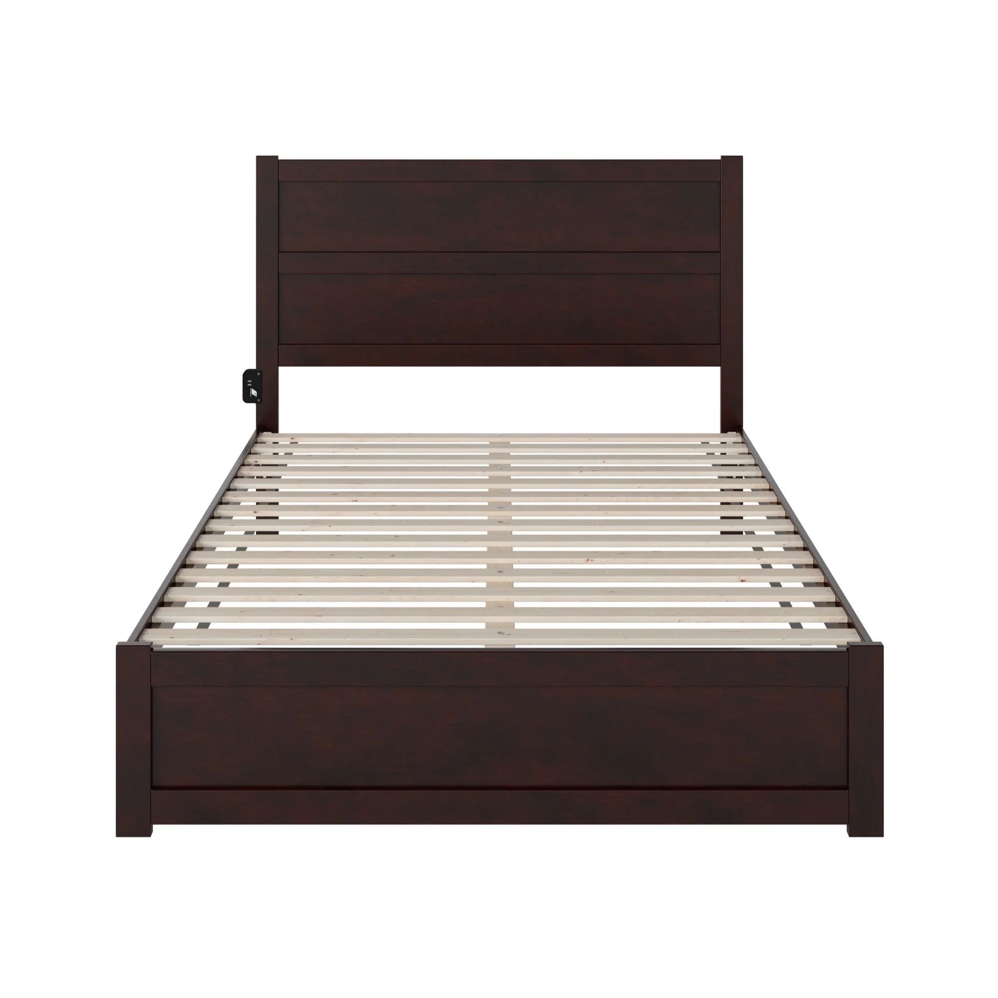 AFI NoHo Queen Solid Wood Bed with Footboard with USB Charger in Espresso