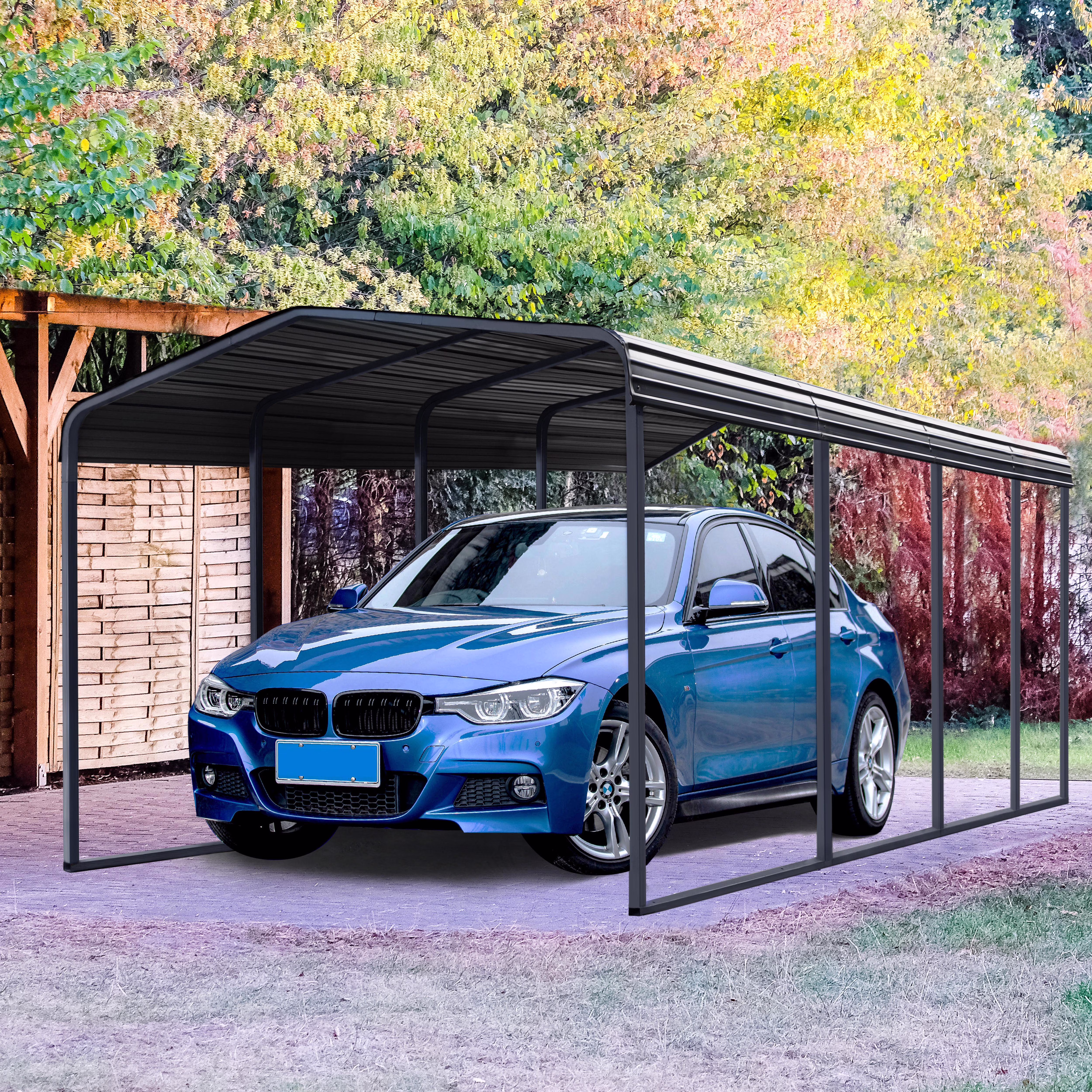 VEIKOUS 20' x 12' Heavy-Duty Metal Carport - Weatherproof Roofing, Rust-Resistant Frame, Easy Installation