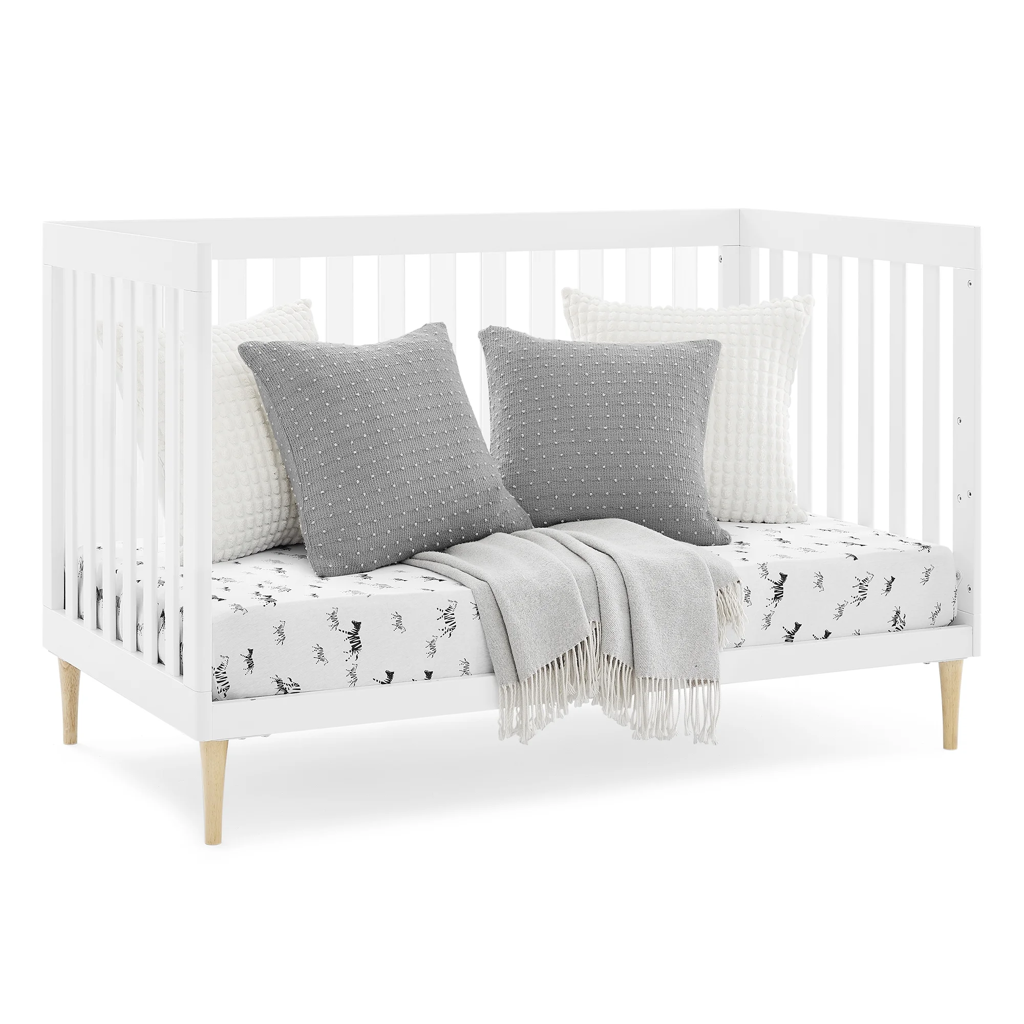 Delta Children Austin Acrylic 4-in-1 Convertible Baby Crib - Greenguard Gold Certified, Bianca White/Natural
