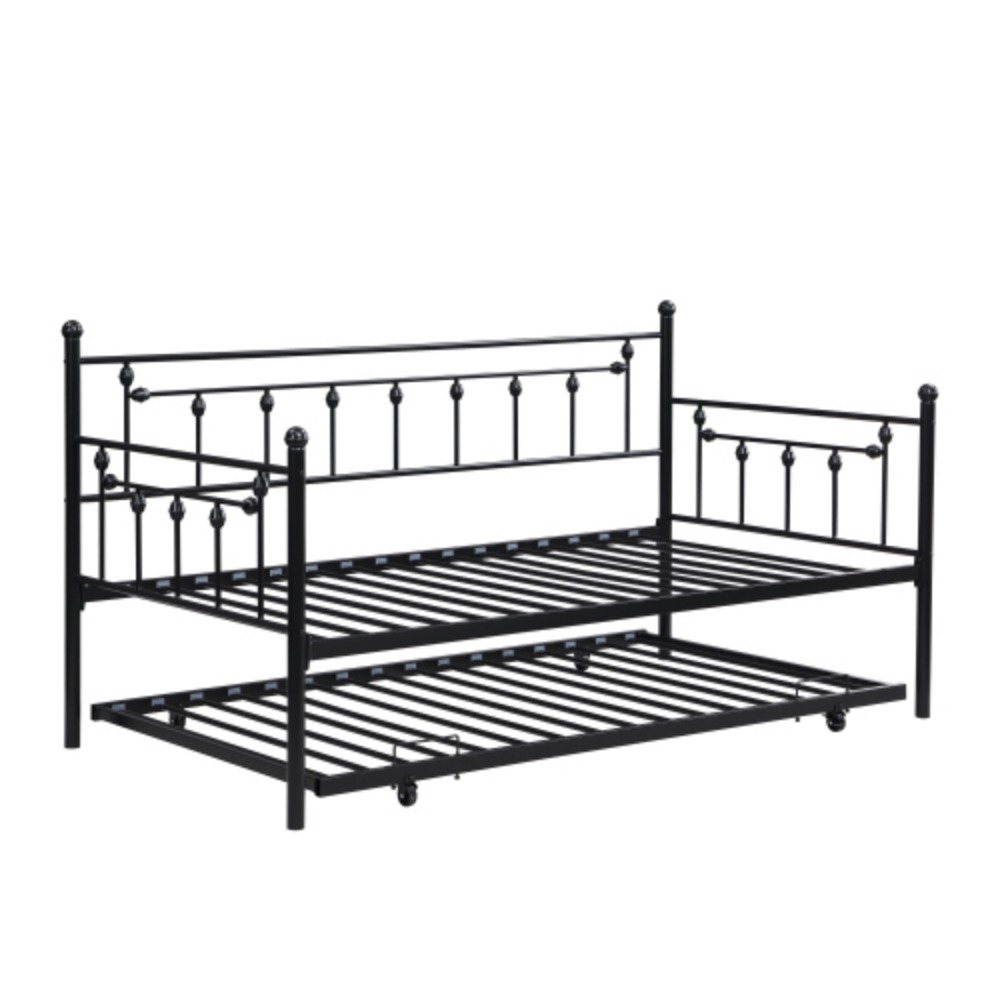 Daybed with trundle BLACK Black + Metal