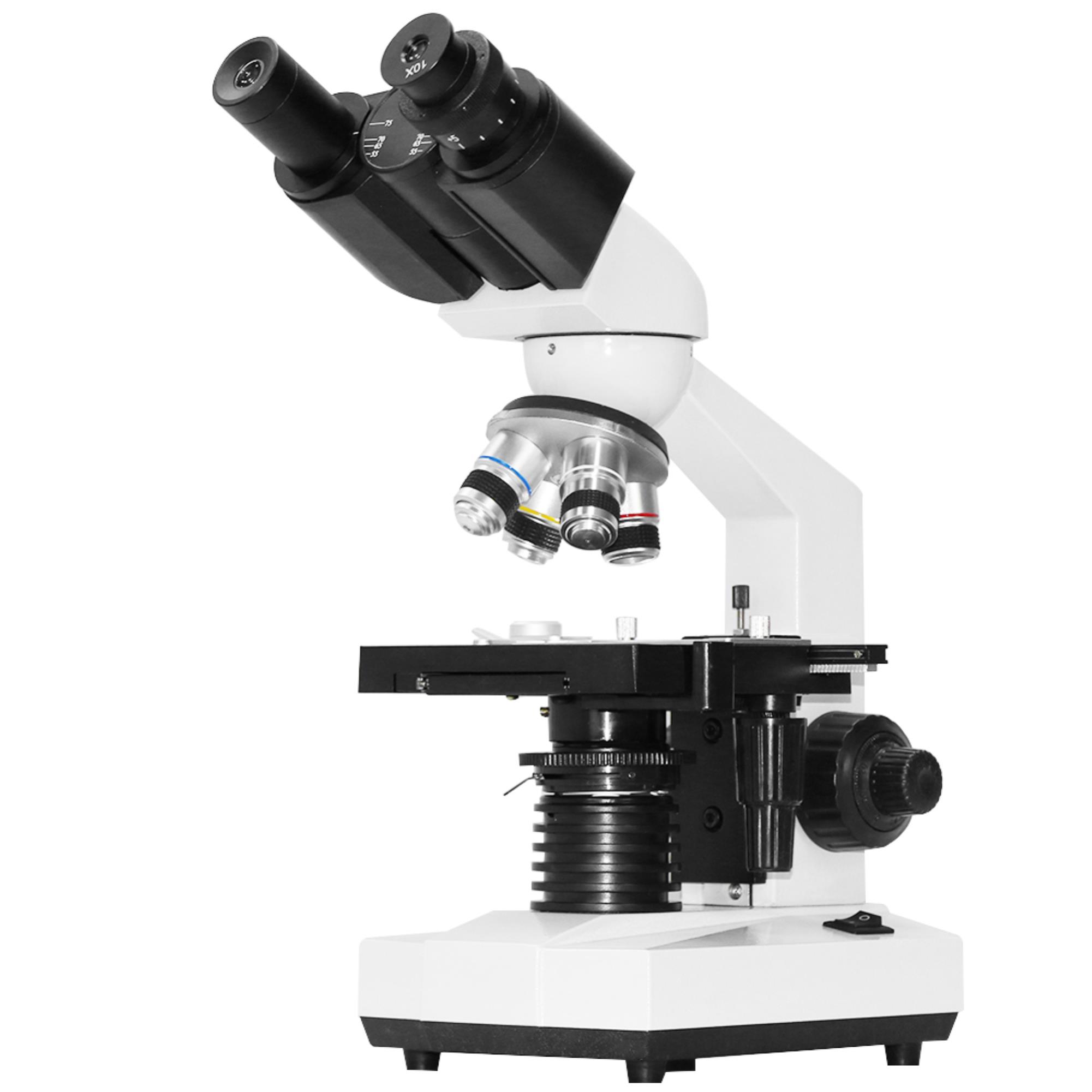 Discover the Micro World: 40X-2500X Binocular Compound Microscope with WF10X & WF25X Eyepieces, Double Layer Mech Stage & Illumination
