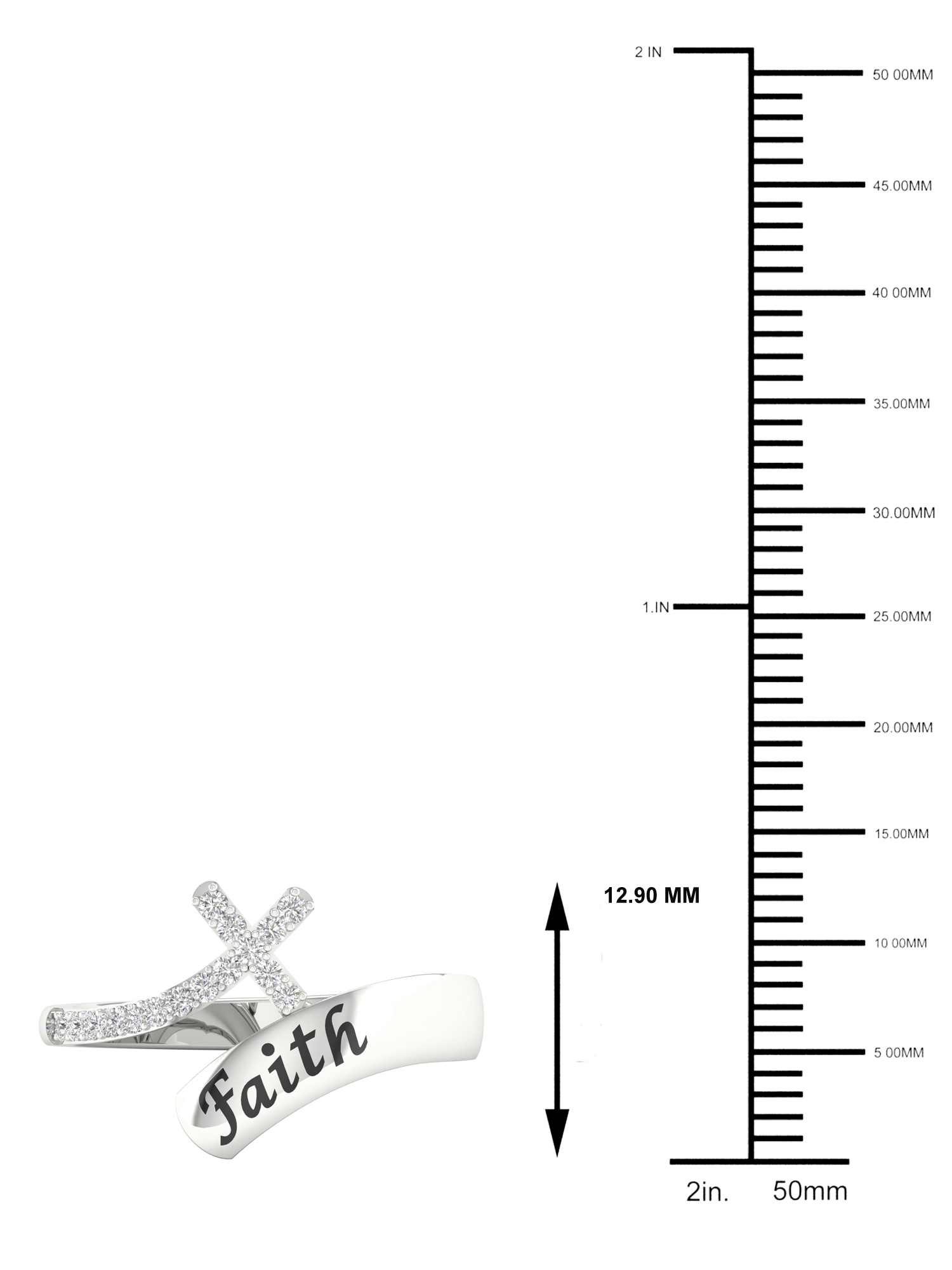 Imperial 1/10Ct TDW Diamond S925 Sterling Silver Faith Fashion Ring (H-I, I2)