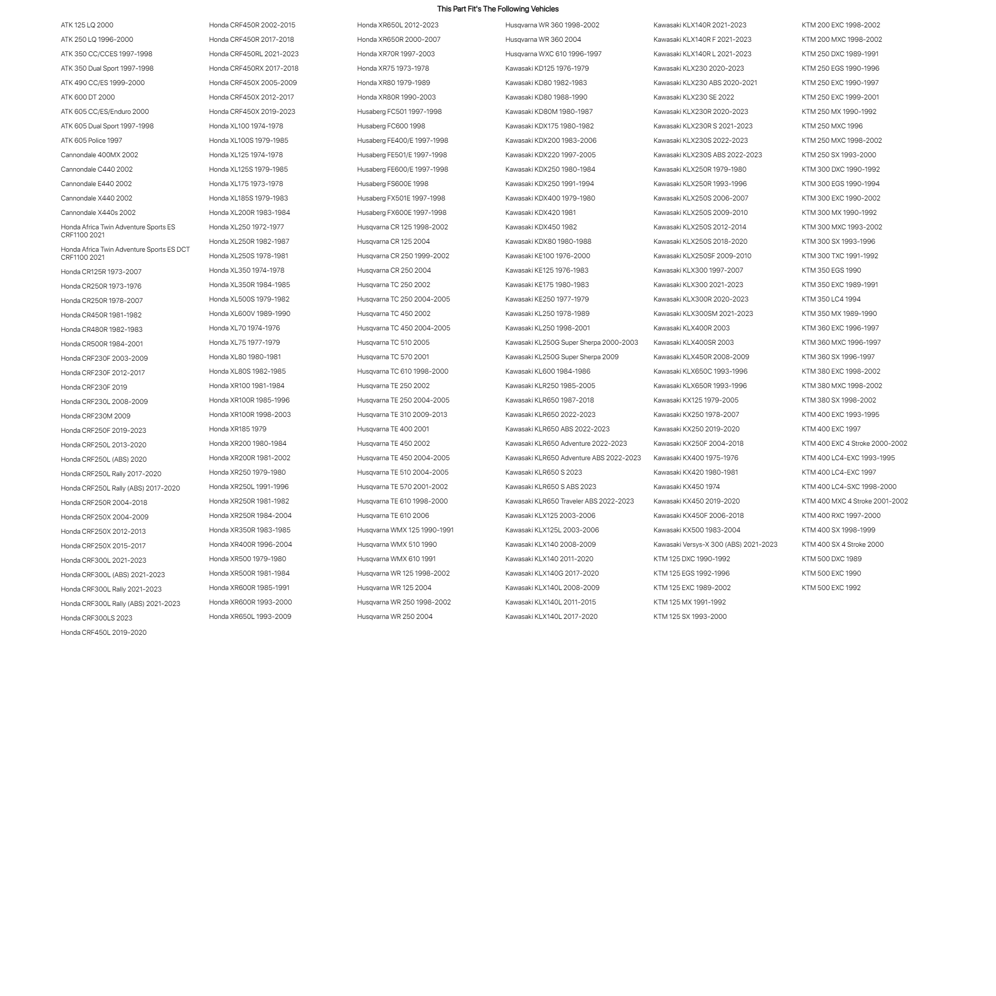 Tusk Universal Big Bar Clamp and Bar Kit Tusk Chub Big Bar Moto Bend Black For Cannondale E440 2002