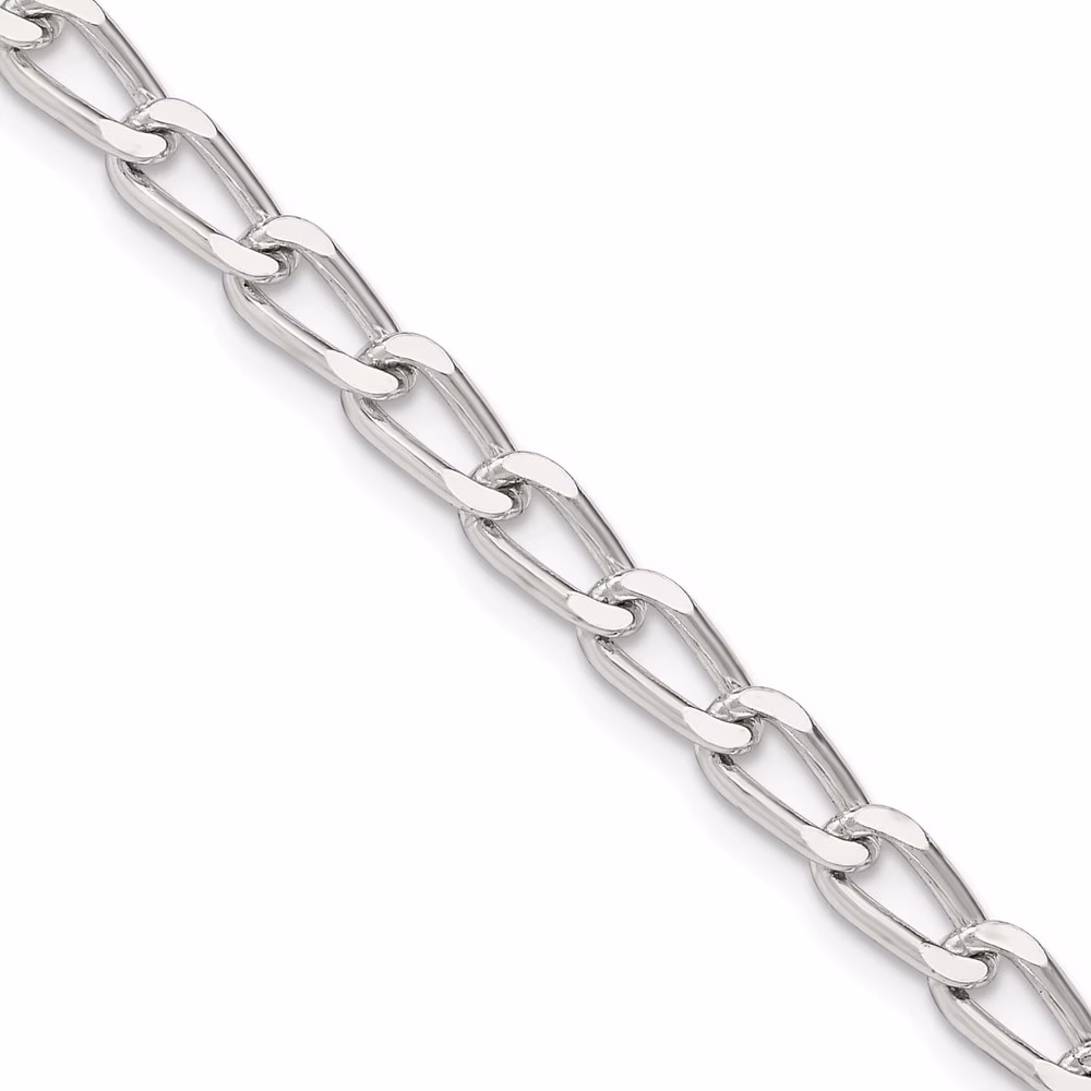 Sterling Silver 4.3mm Open Elongated Link Chain QQLL120-16