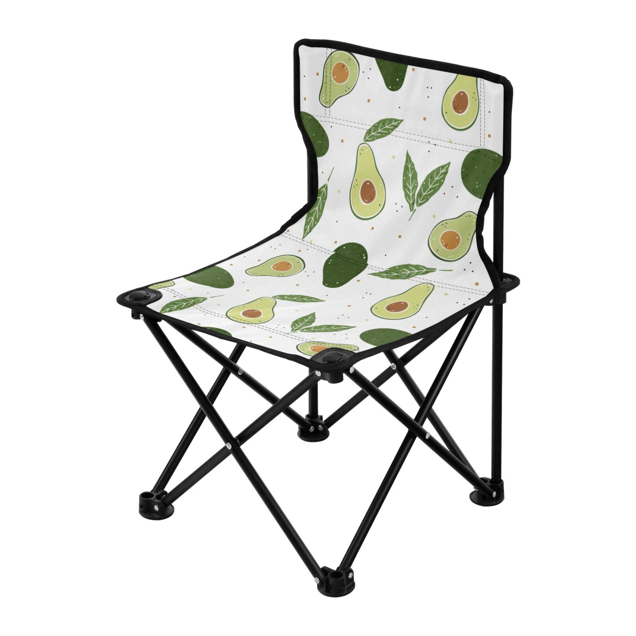 Avocado Leaves Portable Camping Chair Outdoor Folding Beach Chair Fishing Chair Lawn Chair with Carry Bag Support to 220LBS