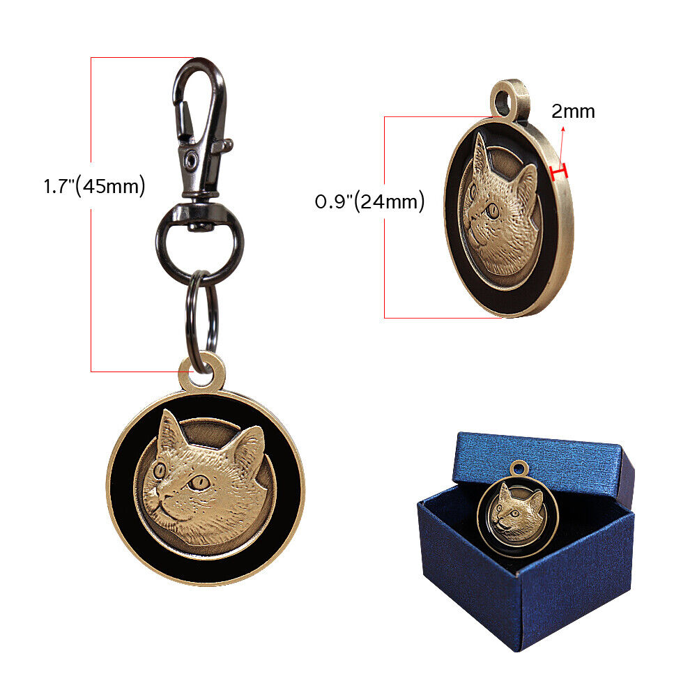 3D Personalized Dog Name ID tags Engraved for Pets Cats Custom Round Collar Disc