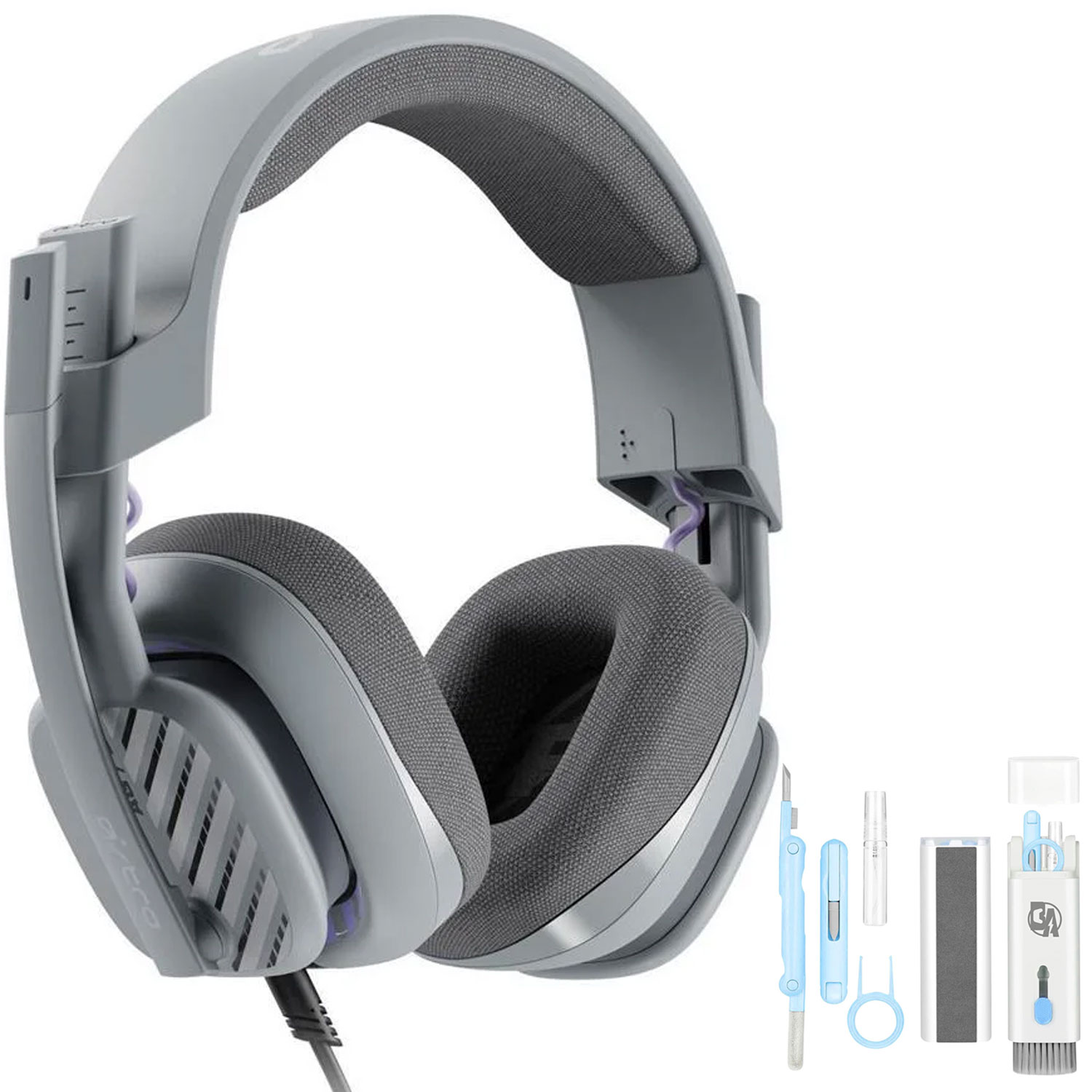 Pre-Owned Astro Gaming A10 Gen 2 Wired Stereo Over-the-Ear Gaming Headset Grey With Bolt Axtion Cleaning Kit Bundle (Refurbished: Like New)