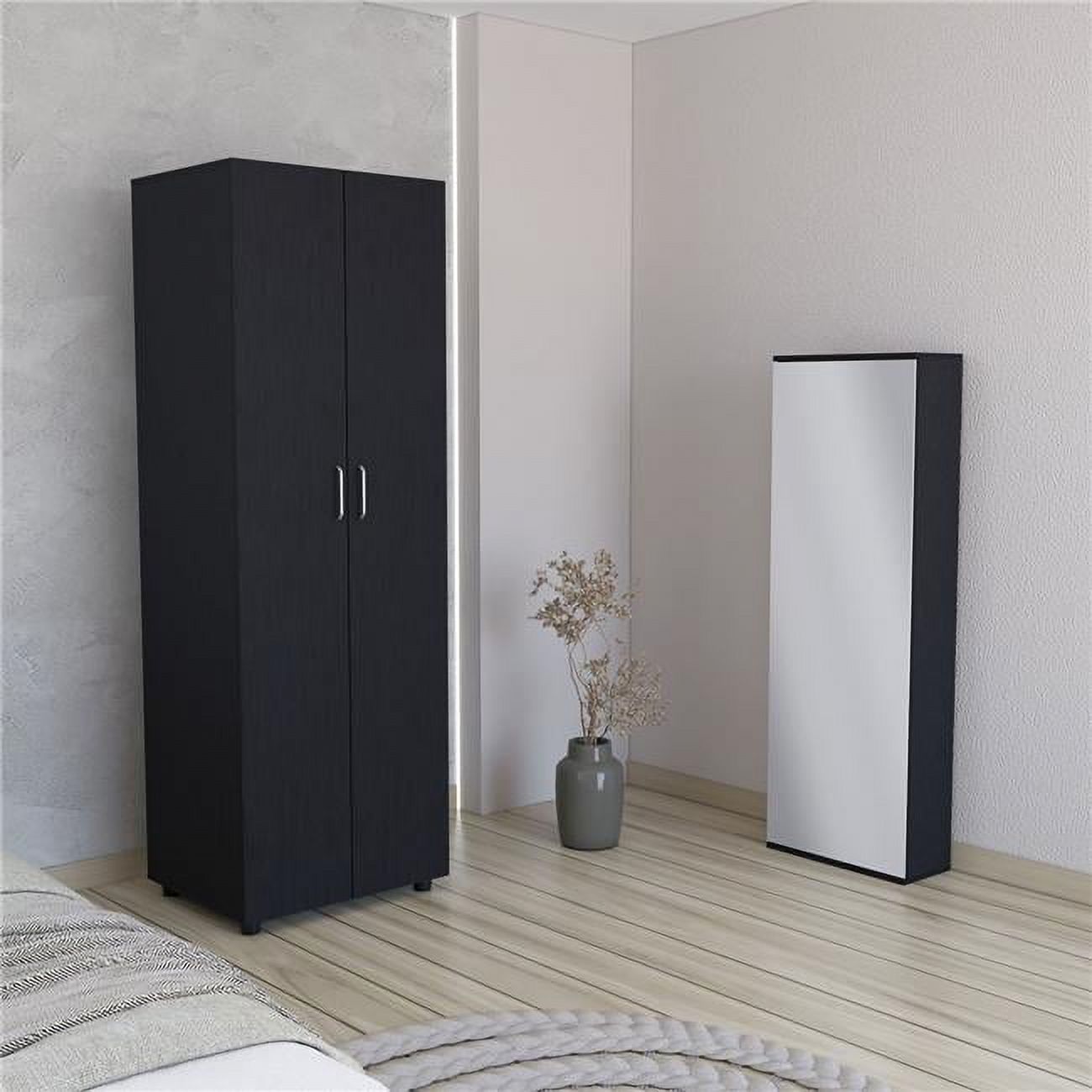 Depot E-Shop  Teller Bedroom Set, Black - 2 Piece