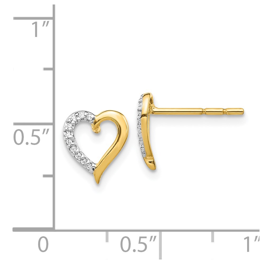 14k Diamond Heart Earrings QEM5521-005-YA