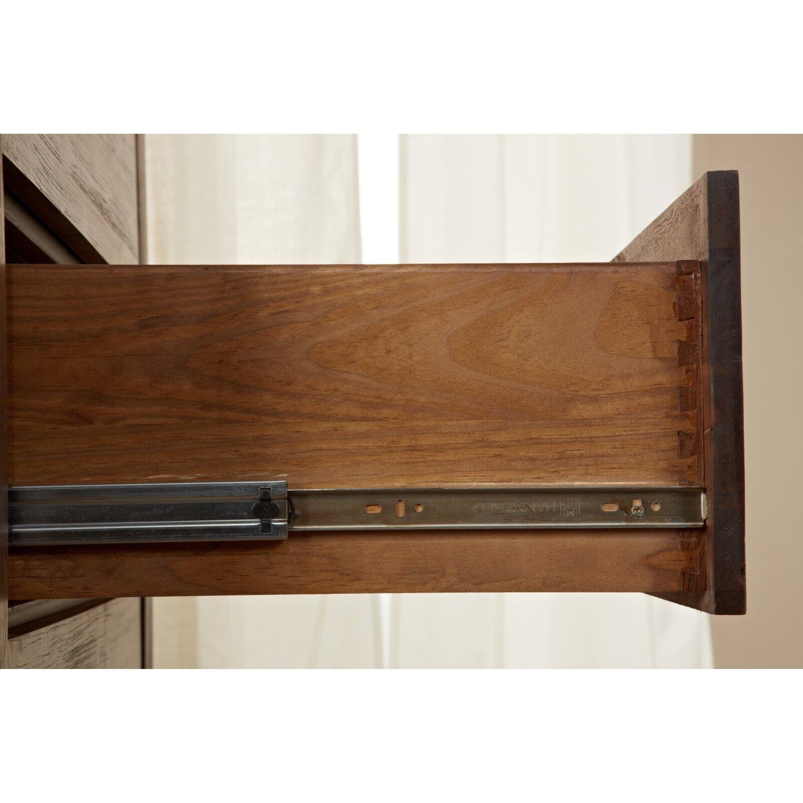 Modus Furniture Meadow 5 Drawer Solid Wood Chest in Brick Brown