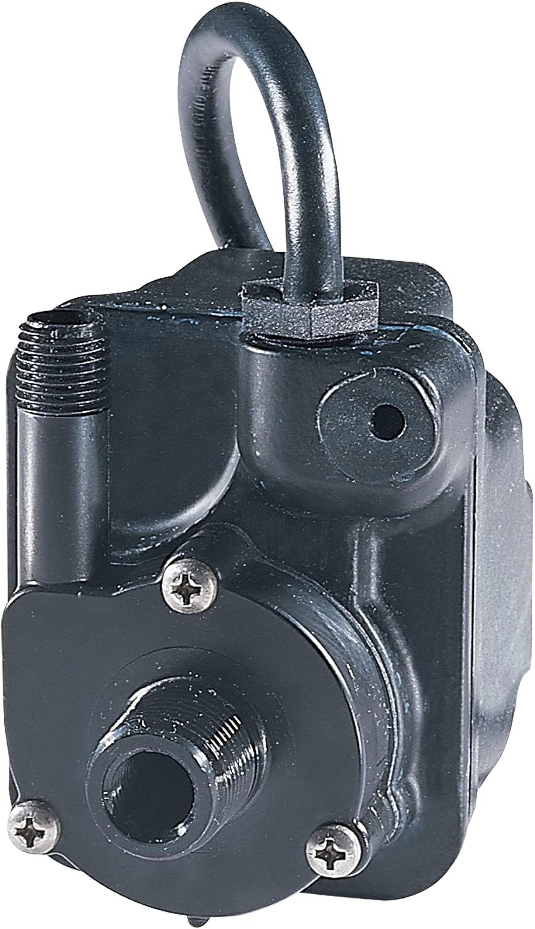 115 Volt, 1/125 , 170 GPH Dual Purpose - Inline Or Submersible, Small Epoxy-Encapsulated Pump With 10 Ft. Cord, Black, 518087