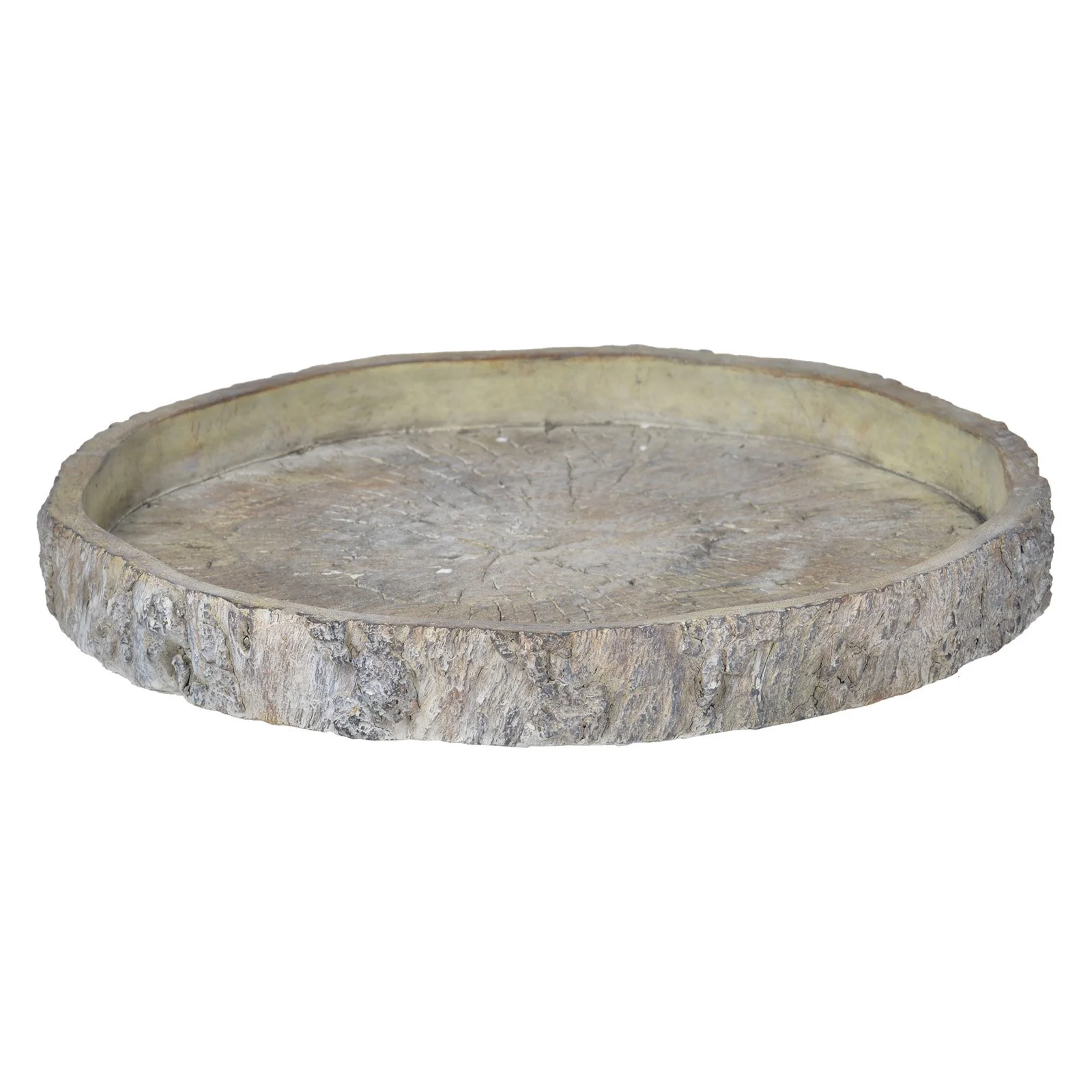 A&B Home Faux Wood Round Plate-Color:Natural,Style:Naturalistic