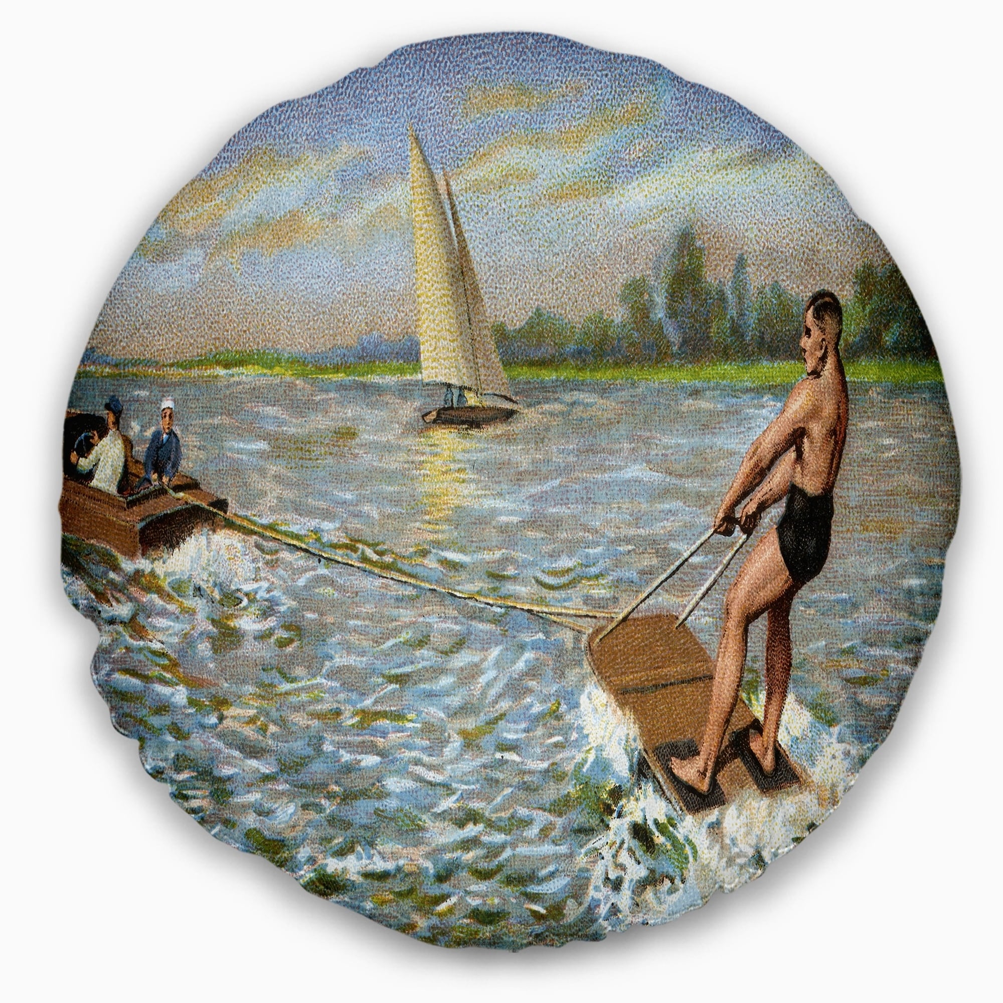 DESIGN ART Designart 'Water Skiing' Photography Throw Pillow 18 in. x 18 in. Medium