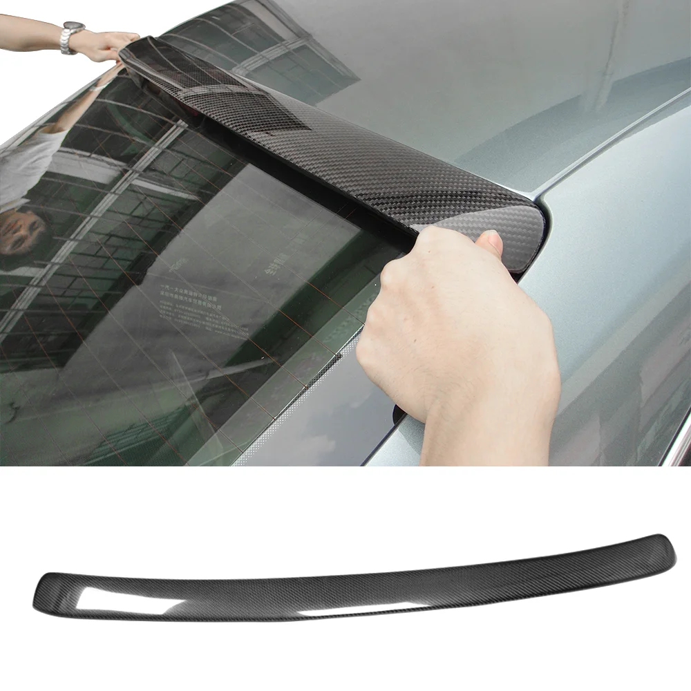 Ikon Motorsports Top Roof Spoiler Wing Compatible with 09-16 Audi A4 B8 4DR Sedan A Style Carbon Fiber