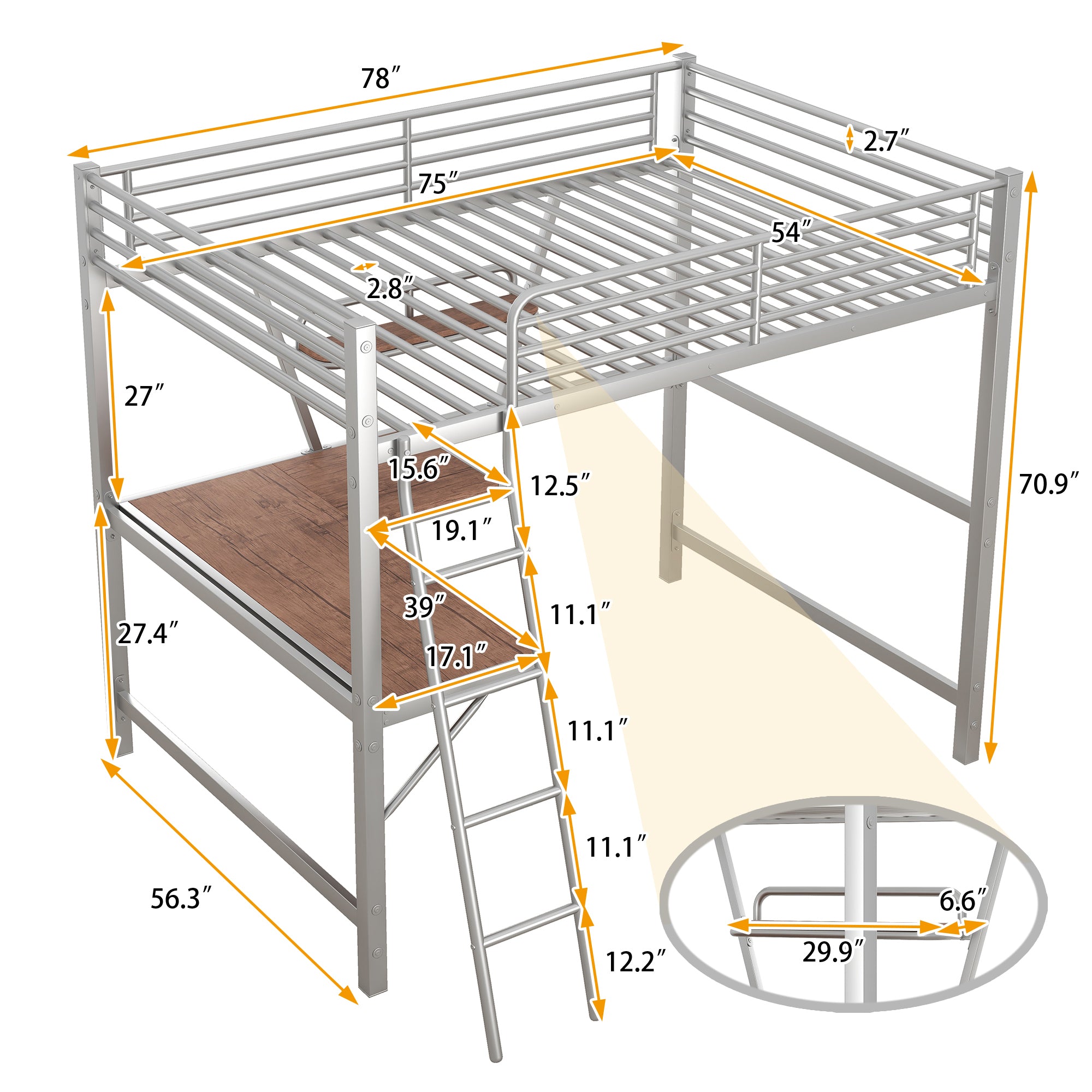 Silver Sky Loft Bed