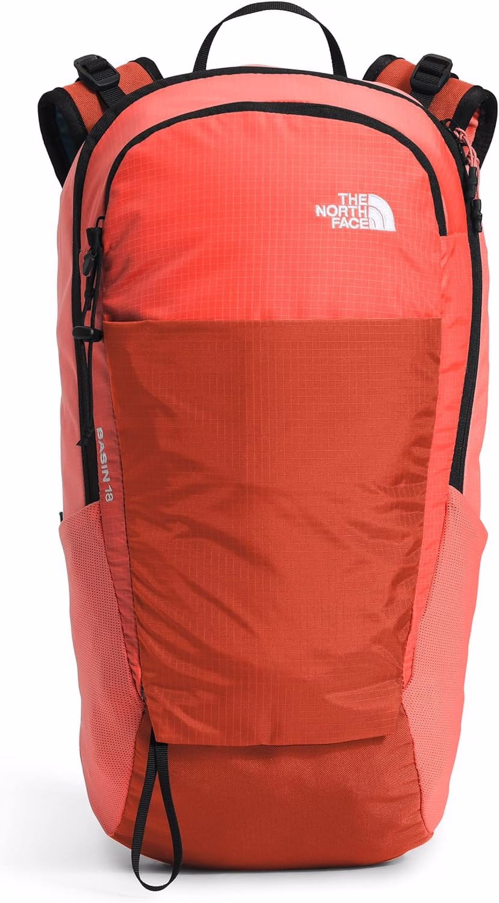 THE NORTH FACE Basin 18 Liter Daypack with Rain Cover, Retro Orange/Rusted Bronze, One Size