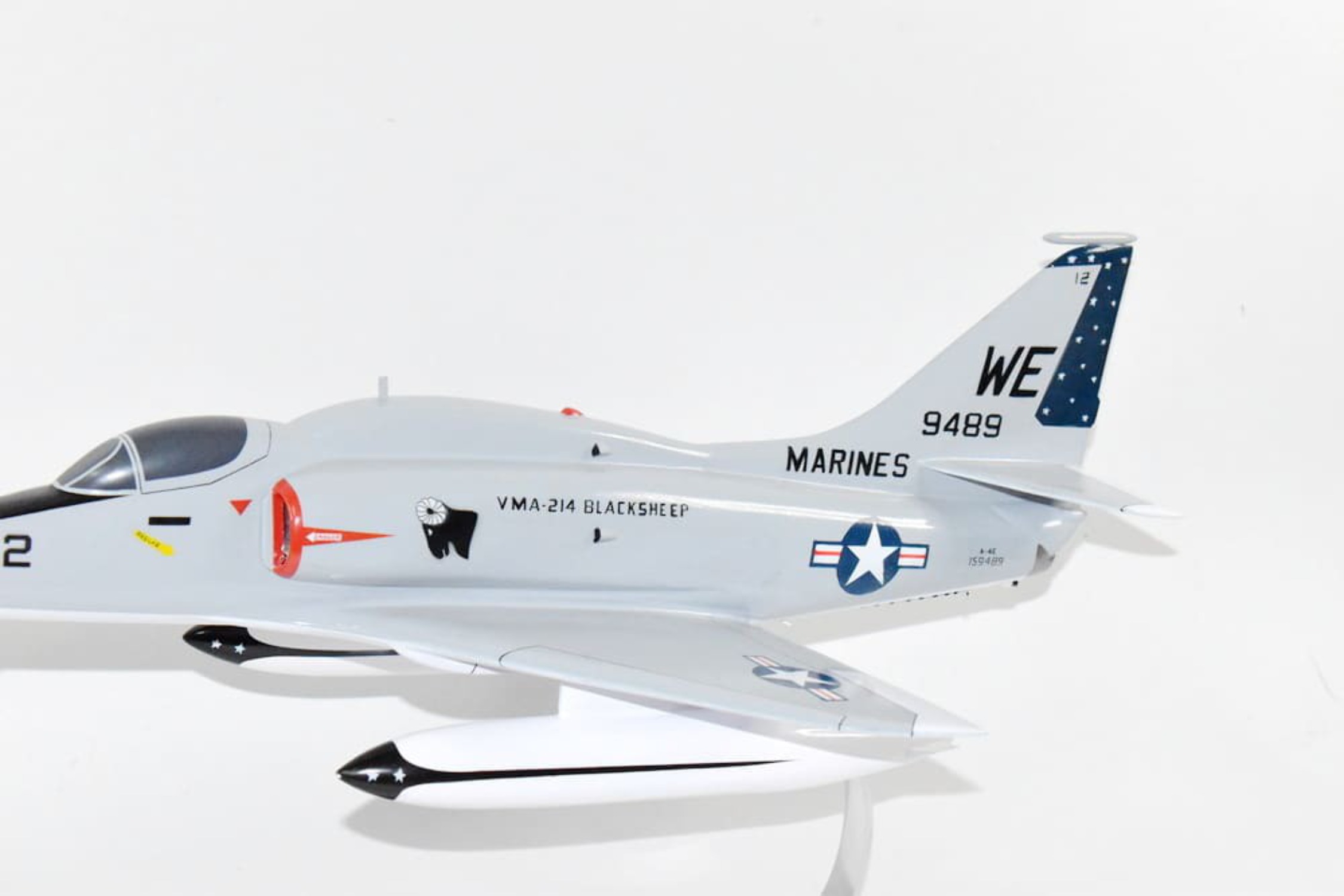 VMA-214 Black Sheep A-4M Model, 1/27th Scale, Mahogany, Marines