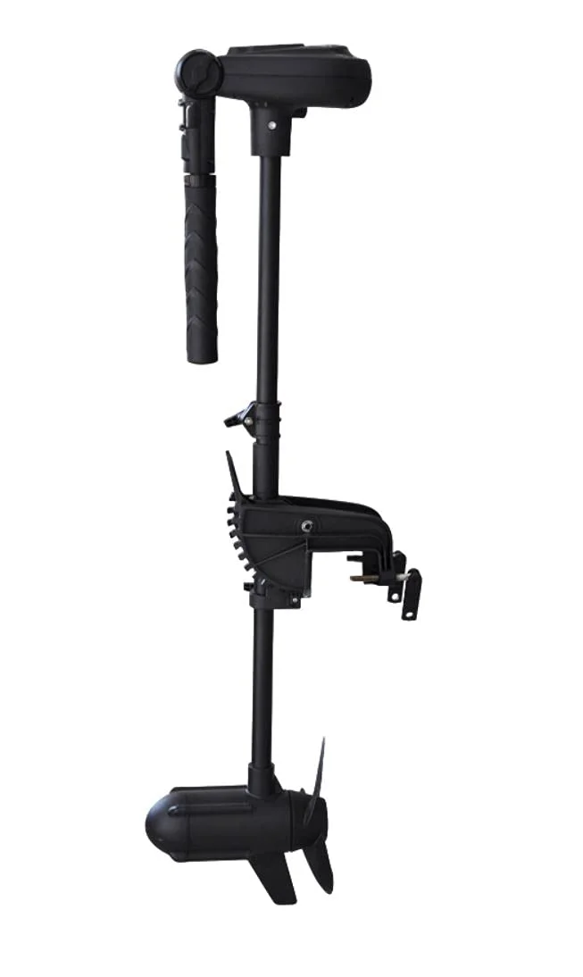 HASWING OUTDOOR Electric Trolling Motor 12V 1 HP Power 35.4 Inch Shaft Protruar Brushless Transom Mount Bracket Stepless Speed Control Folding Handle Boat Fishing Freshwater Saltwater 50744