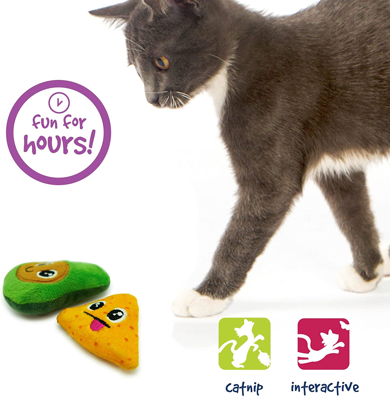 Pet Craft Supply Silly Snacks and Funny Food Crinkle Cuddling Catnip and Silvervine Interactive Cat Toys - Great for Indoor Cats and Kittens,All Breed Sizes