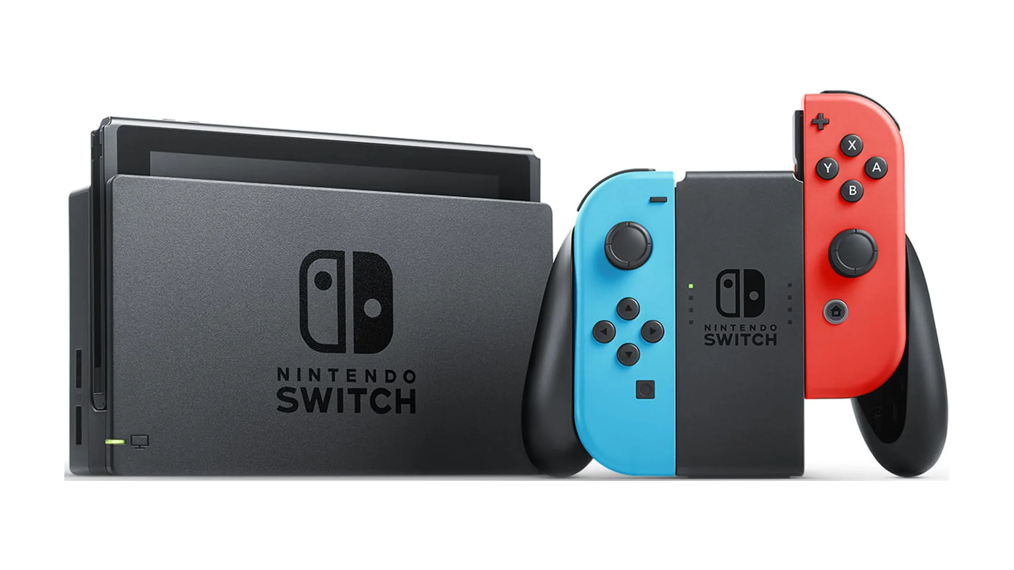 Nintendo Switch™ w/ Neon Blue & Neon Red Joy-Con + 12 Month Individual Membership Nintendo Switch Online + Carrying Case