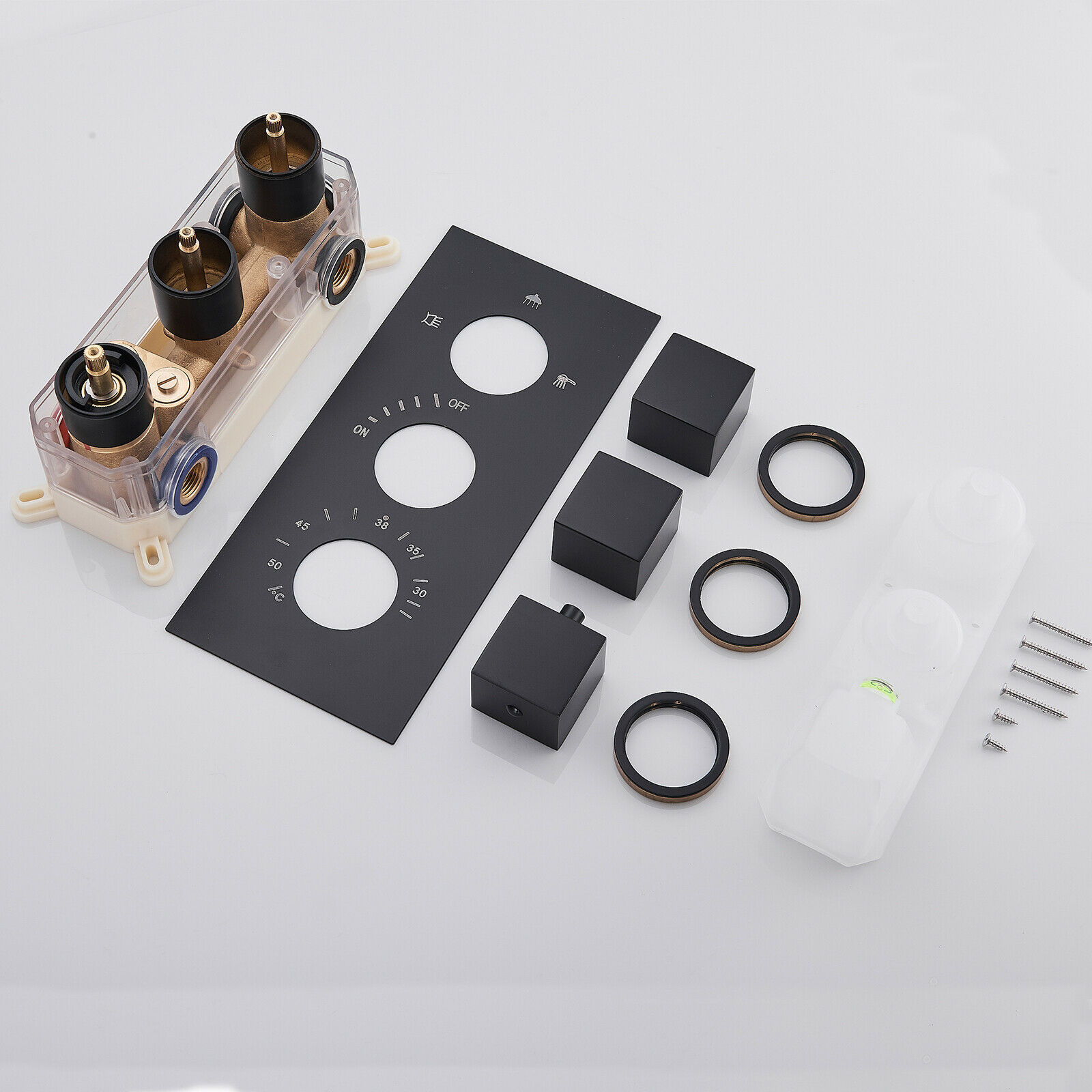 Zovajonia Shower System Matte Black 16 Inches LED Shower Faucet Set,   Rain Shower Head with Handheld Spray laundry jet system Bathroom Wall Mount Shower Fixtures