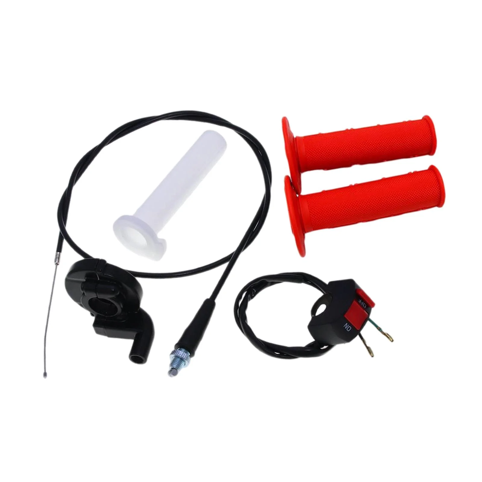 Motorbike Twist Throttle Handle Grips Replacement with Red