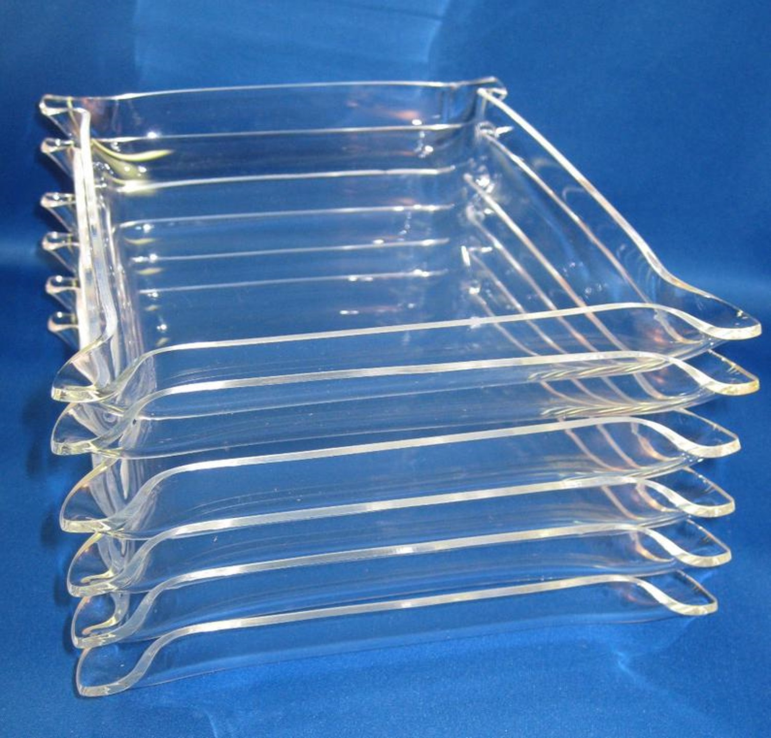 Acrylic Lucite  Small Tray With Pinched Corners 8x6 (6-PACK SET)